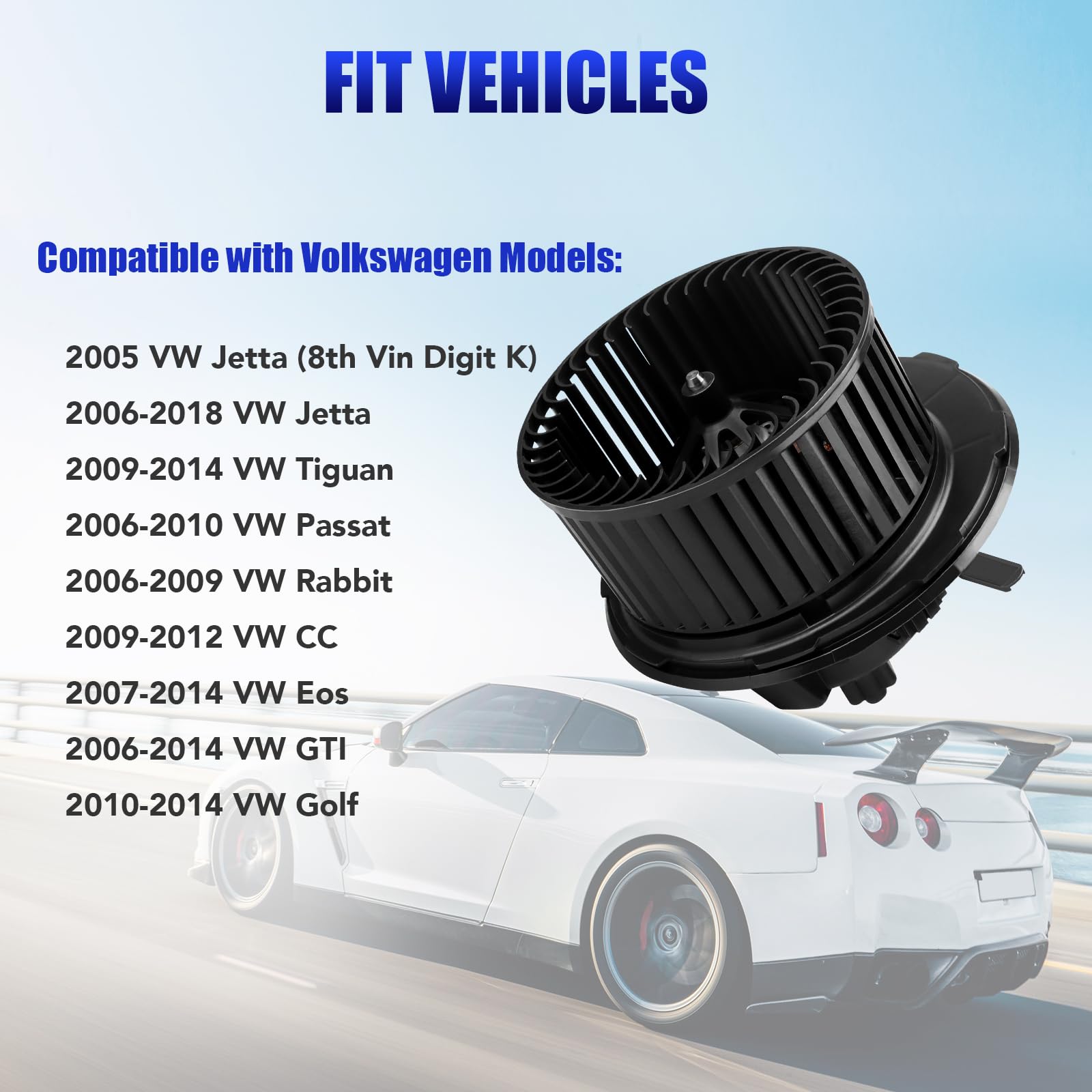 Hvac Heater Blower Motor With Fan Fits For 2005 2006 2007 2008 2009 2010 2011 2012 2013 2014 Volkswagen Vw Jetta Tiguan Passat R