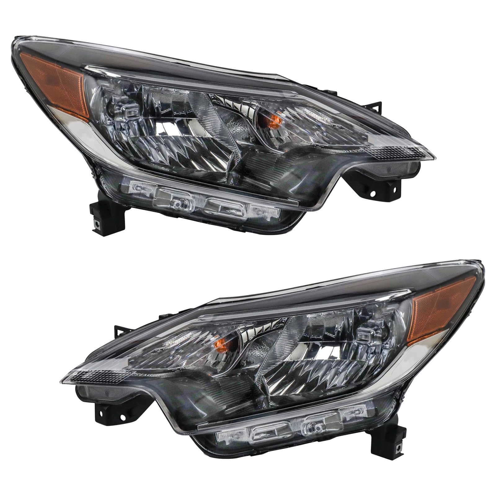 Trq Driver & Passenger Side Headlight Assembly Set Headlights Driver & Passenger Side Compatible With 2017-2019 Nissan Versa Not