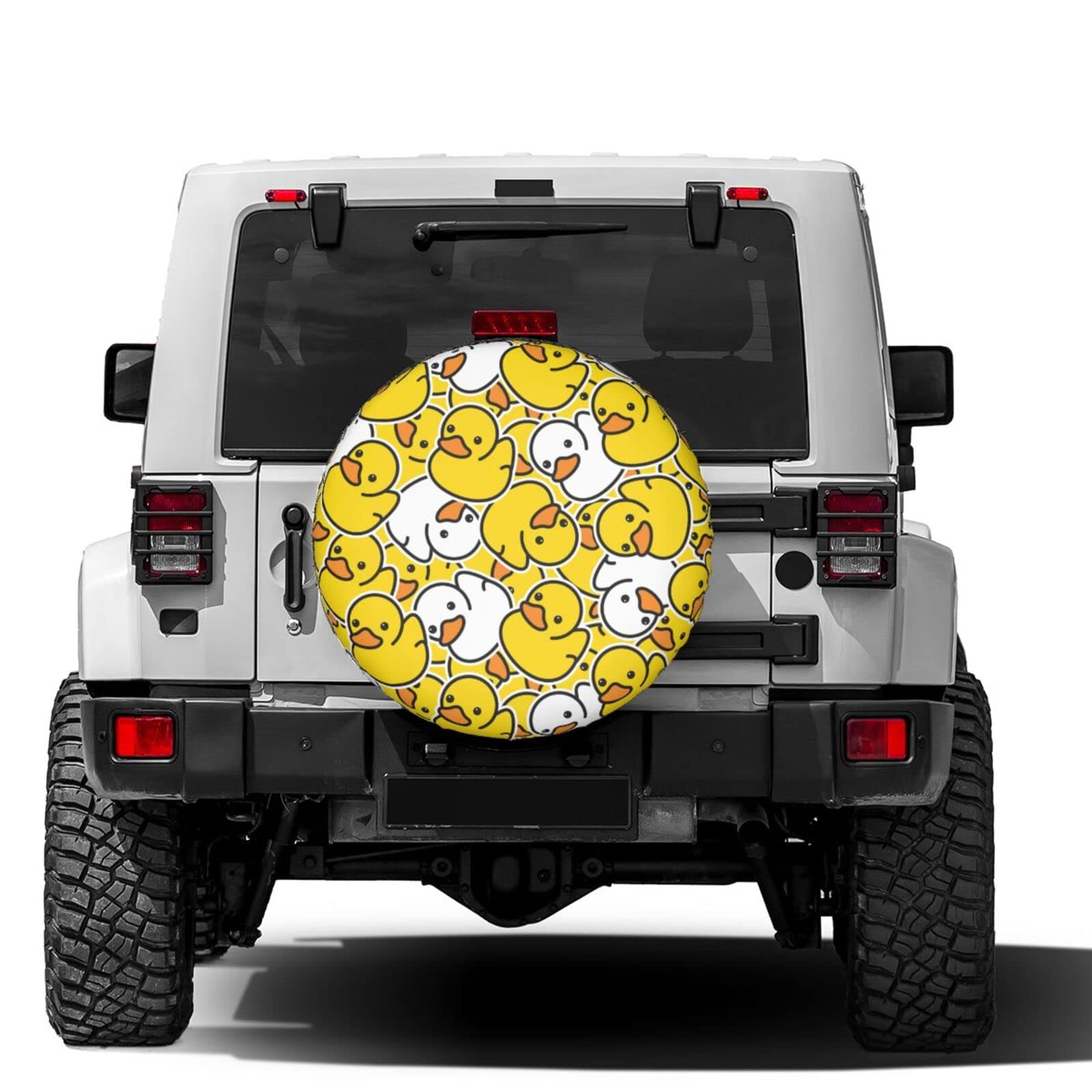 Dujiea Yellow Cartoon Duck Spare Tire Cover, Universal Wheel Tire Cover Dust-Proof Tire Protectors for Trailer Rv Van SUV Truck