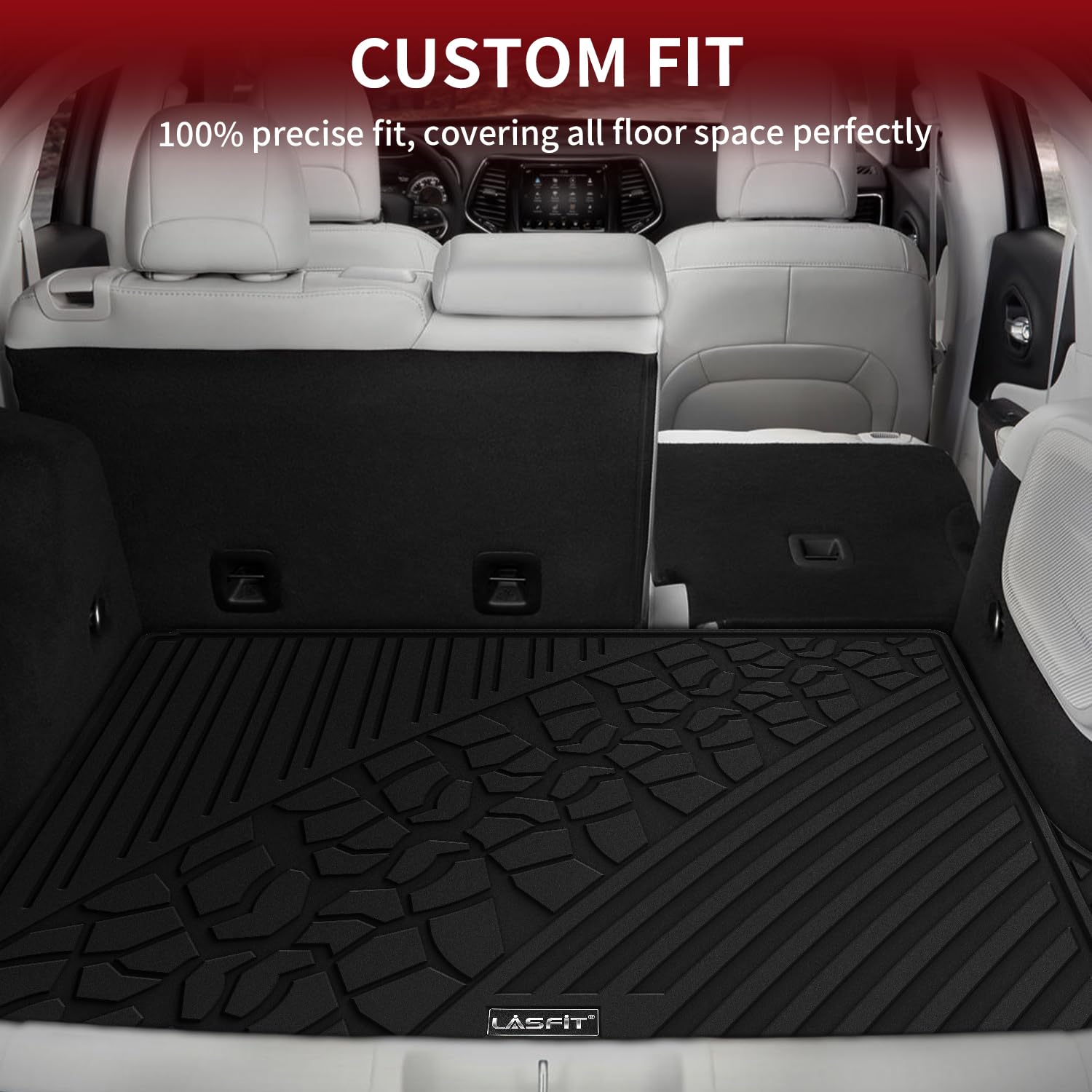 Lasfit Trunk Mat For Jeep Grand Cherokee 2022-2025 5-Seat (Include 4Xe, Not For L) All Weather Tpe Custom Fit Cargo Mat Trunk Li
