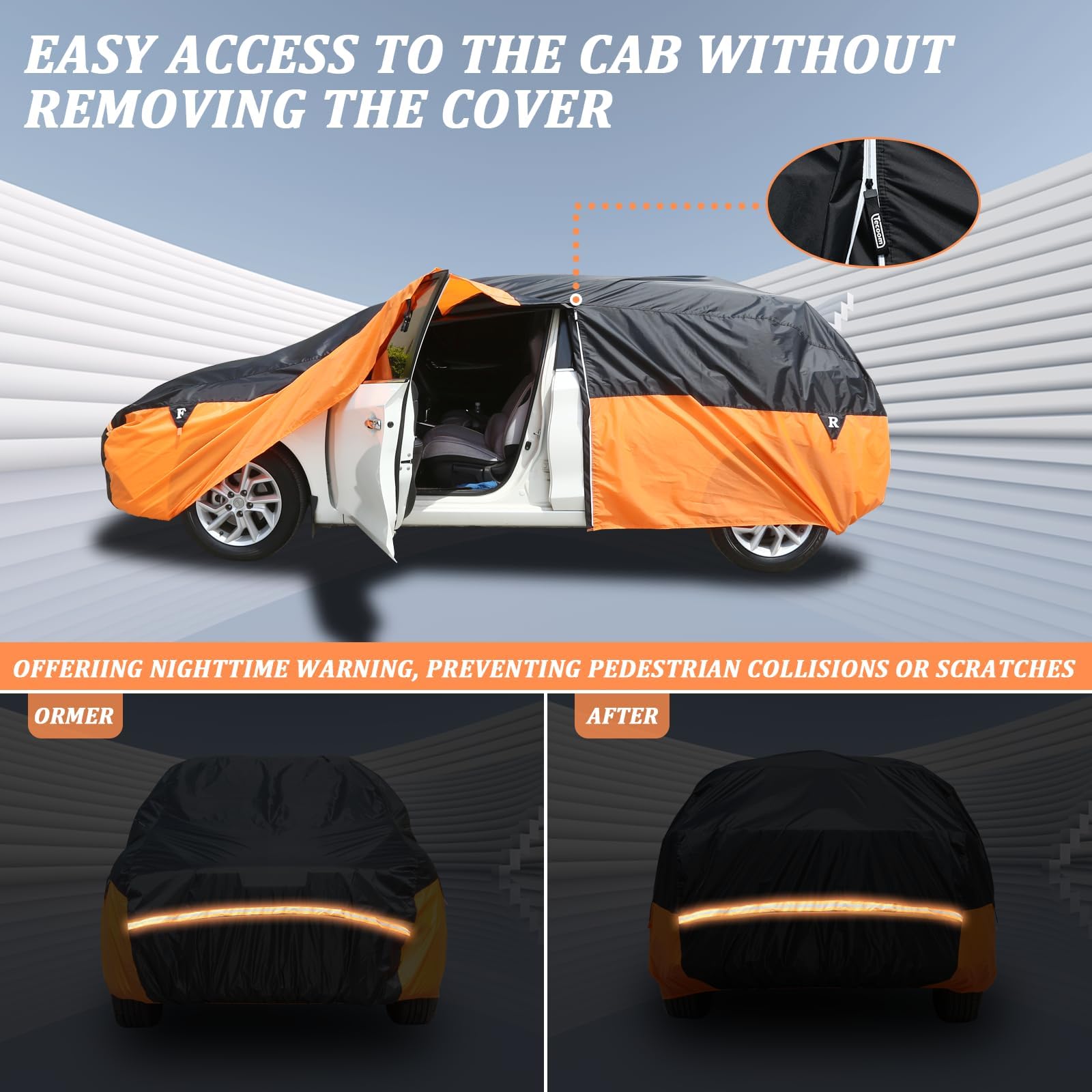 Car Cover Waterproof All Weather For Automobiles, Snowproof Uv Protection Windproof Outdoor Full Car Cover For All Weather Indoo