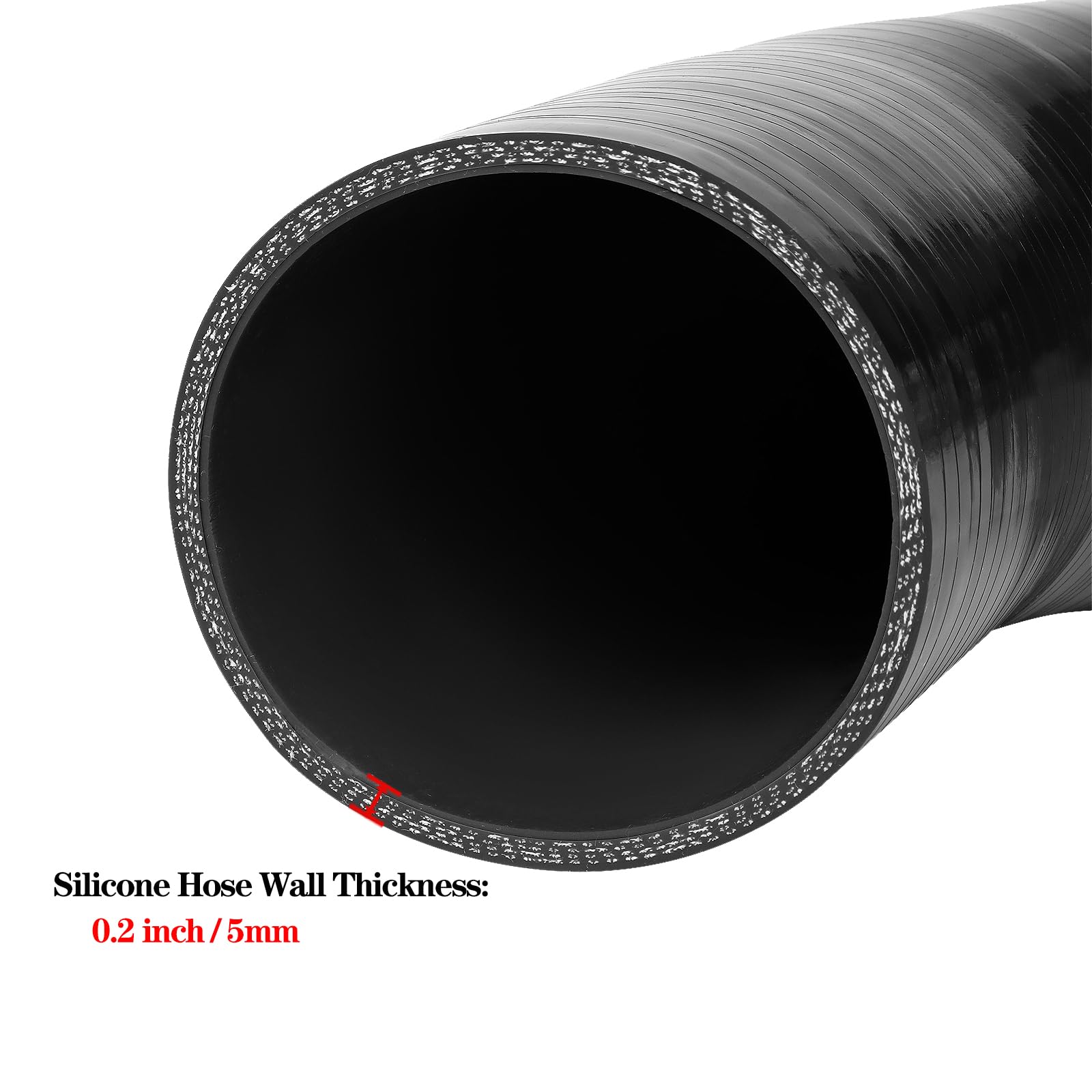 Haturmyko ID 2.75'' to 3'' 45 Degree Elbow Reducer Silicone Coupler - Leg Length 6'' (152mm) Universal 4-Ply Reinforced Silicone