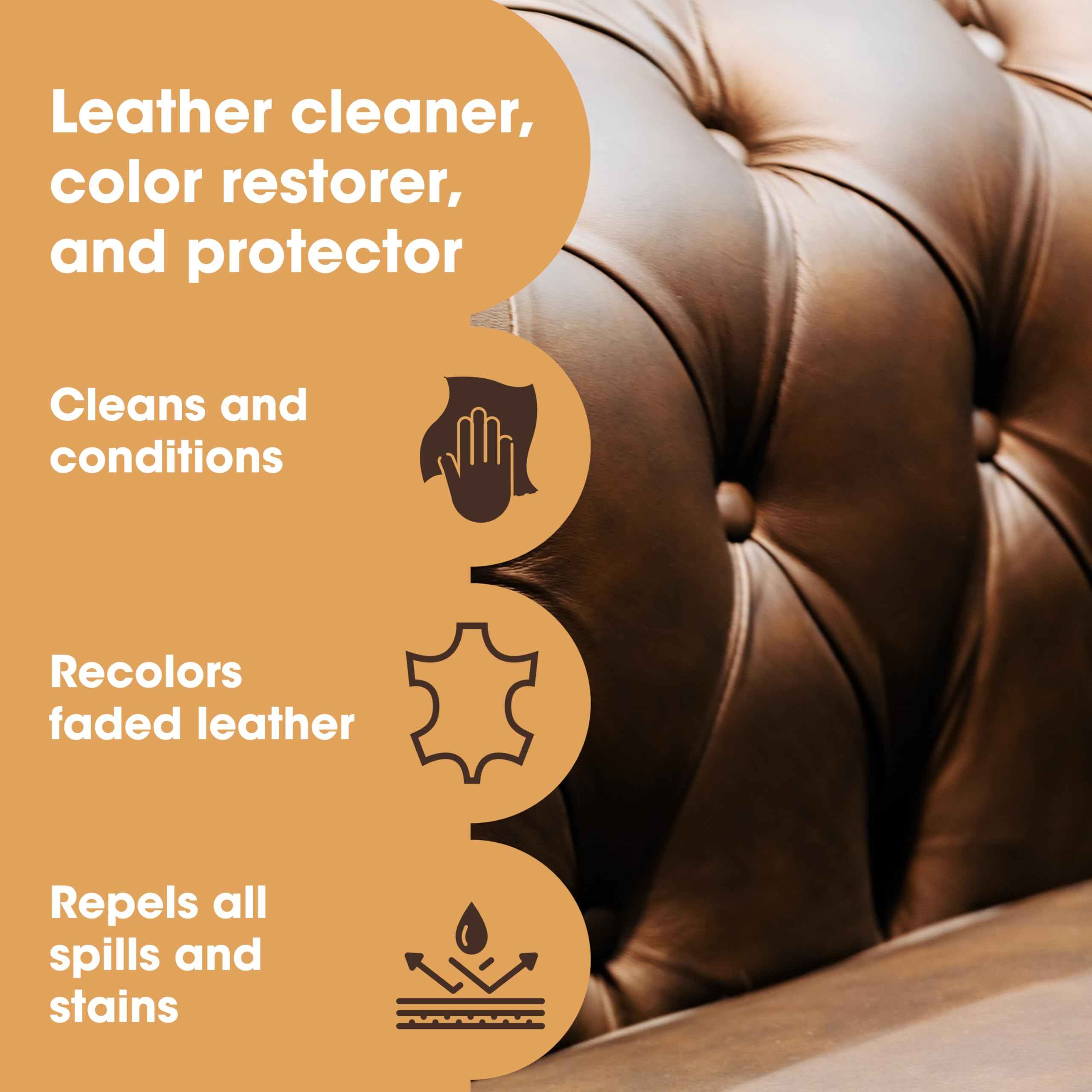 Furniture Clinic Leather Complete Restoration Kit | With Leather Recoloring Balm, Cleaner, 2-In-1 Protection Cream & Conditioner