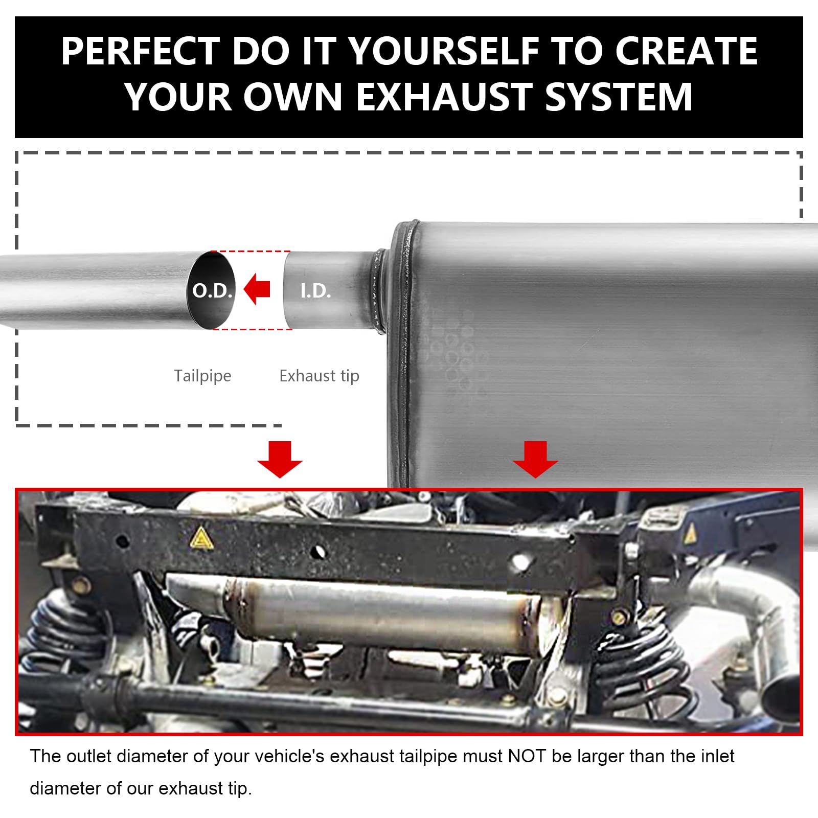 Universal 2.5 Inch Mufflers,Muffler 2.5 ' ' Straight-Through Performance Muffler 2.5 Inch Exhaust Resonator With Stainless Steel