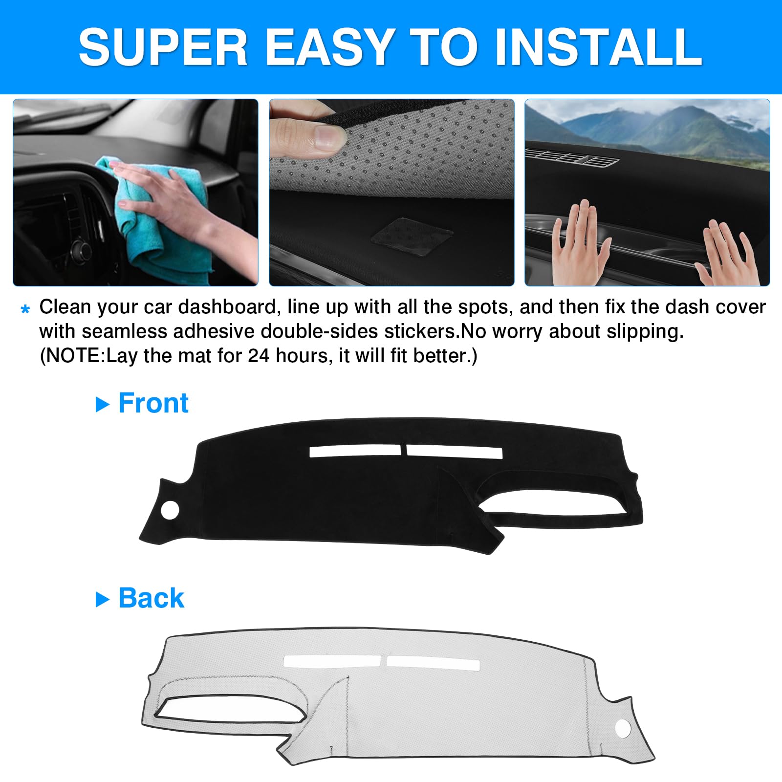 Autorder Dashboard Cover Mat For 1995 1996 Chevy Chevrolet Silverado C/K 1500 2500 3500&Tahoe&Suburban/Gmc Sierra&Yukon Pickup T