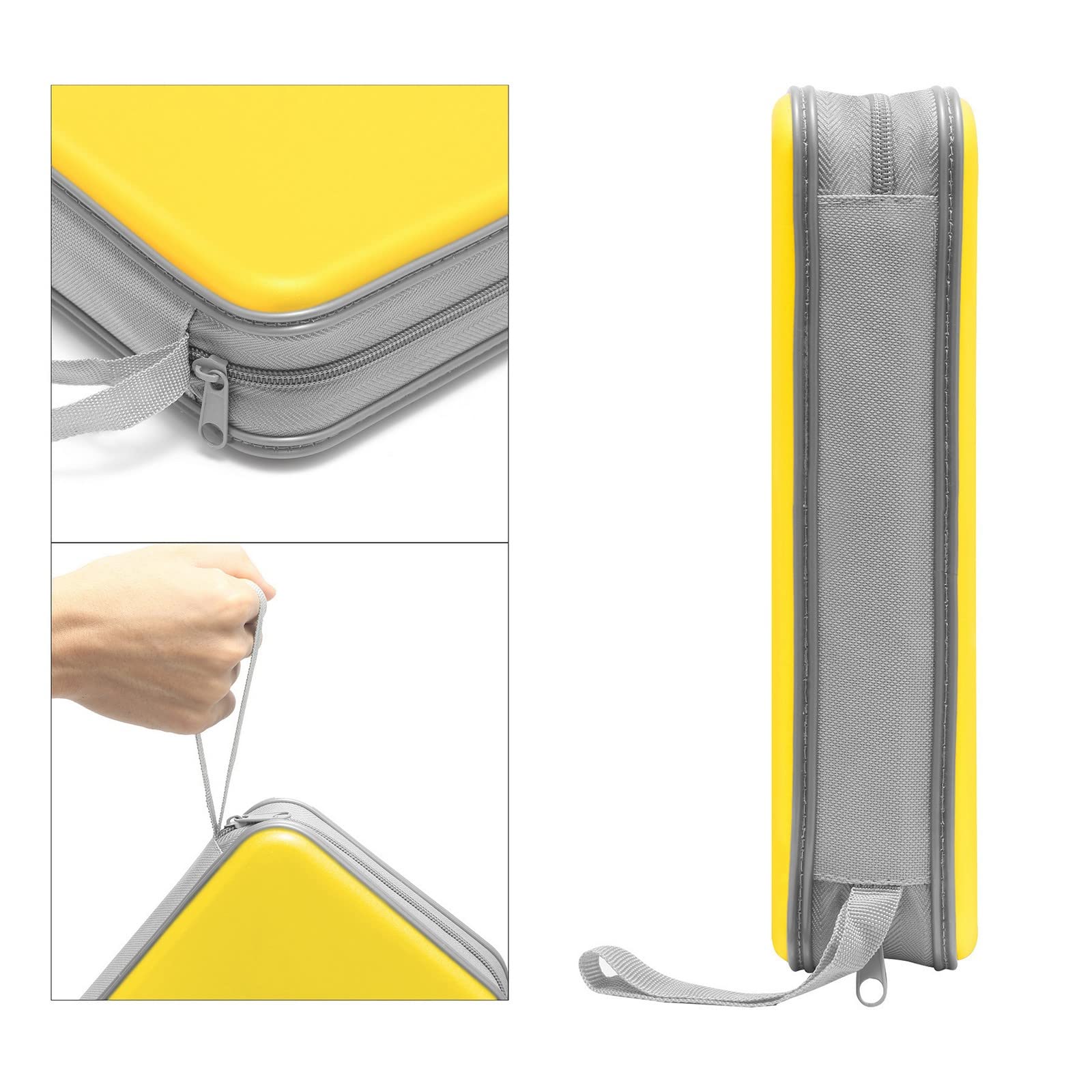 Cd Case, Siveit Dvd Case Holder 96 Capacity Hard Plastic Cd Dvd Disc Cases Storage Binder Wallet For Car Home Office Travel (Yel