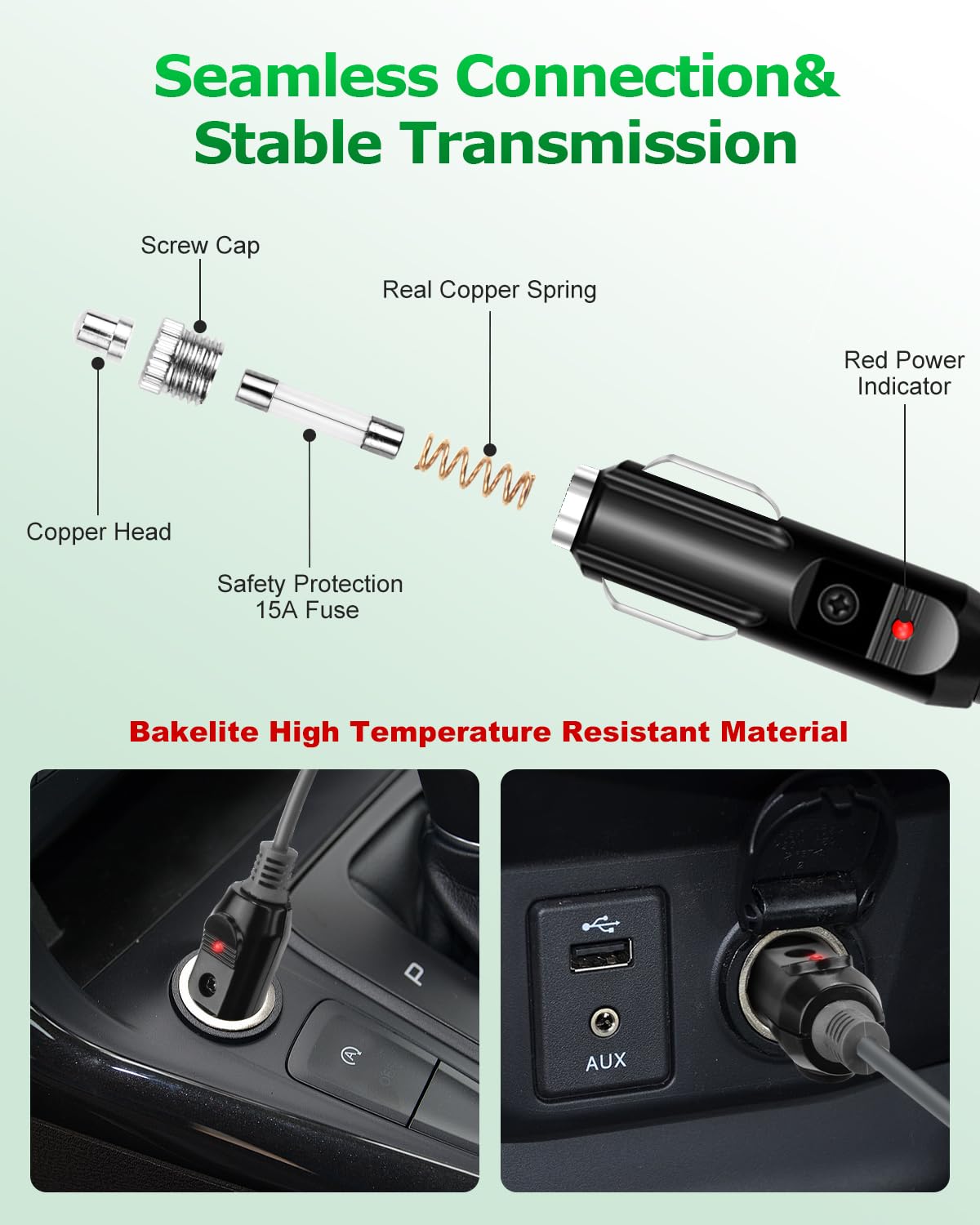 Starlink Mini DC Power Cable Cigarette Lighter 10FT Starlink Mini Cable 12V-24V DC Car Power Cable for Starlink Mini Accessories