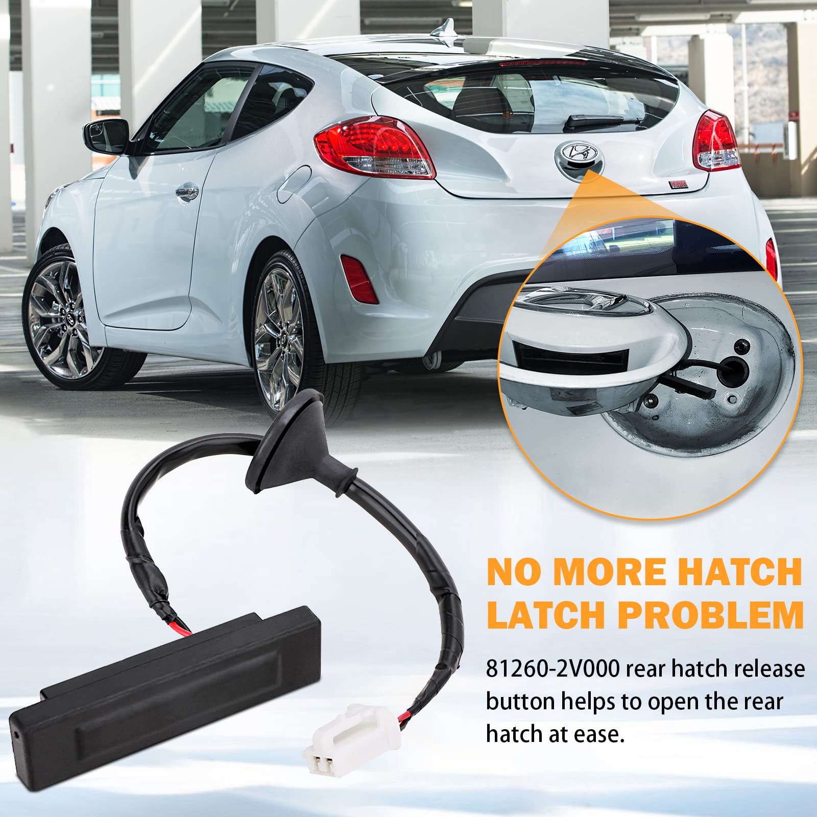 81260-2V000 Hatch Button Trunk Latch For Hyundai Veloster 1.6L 2012 2013 2014 2015 2016 2017 Rear Trunk Hatch Release Switch But
