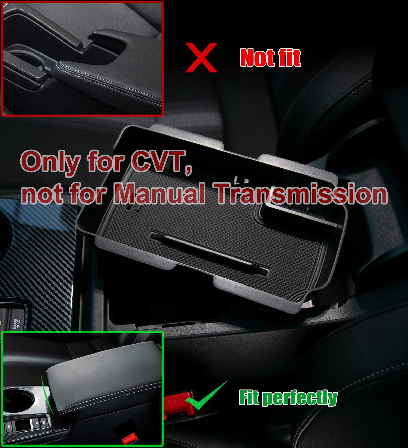 Cke For 11Th Gen Civic With Cvt Compatible With Honda Civic 2025 2024 2023 2022 Accessories Car Center Console Box Armrest Storage Box Organizer Armrest Cover Tray Insert