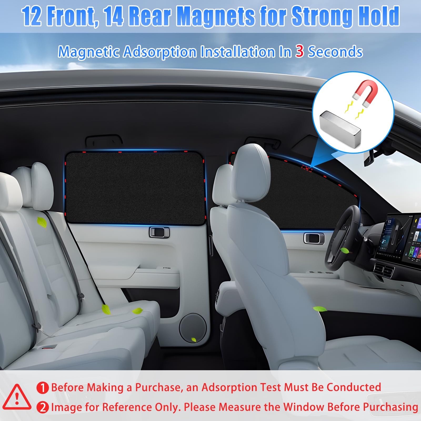 Zatooto Suede Car Window Shades 4Pcs - Car Window Covers For Ultimate Privacy, Uv Protection, And Heat Insulation, Sun Shade Per