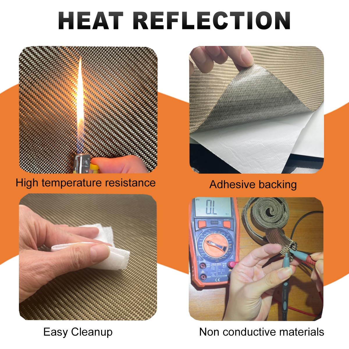 Degeoberlin Titanium Adhesive Backed Exhaust Heat Shield Tape For Wall Behind Grill 2500 Degrees High Temp Protection Material T