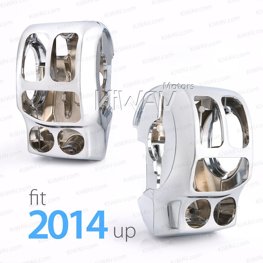 KiWAV Chrome Switch Housing Kit compatible for Harley Touring 14-18 FLHTCUI FLHTK FLHX FLHXS,15-16 FLHTCUL,15-18 FLHTKL,17-18 FL