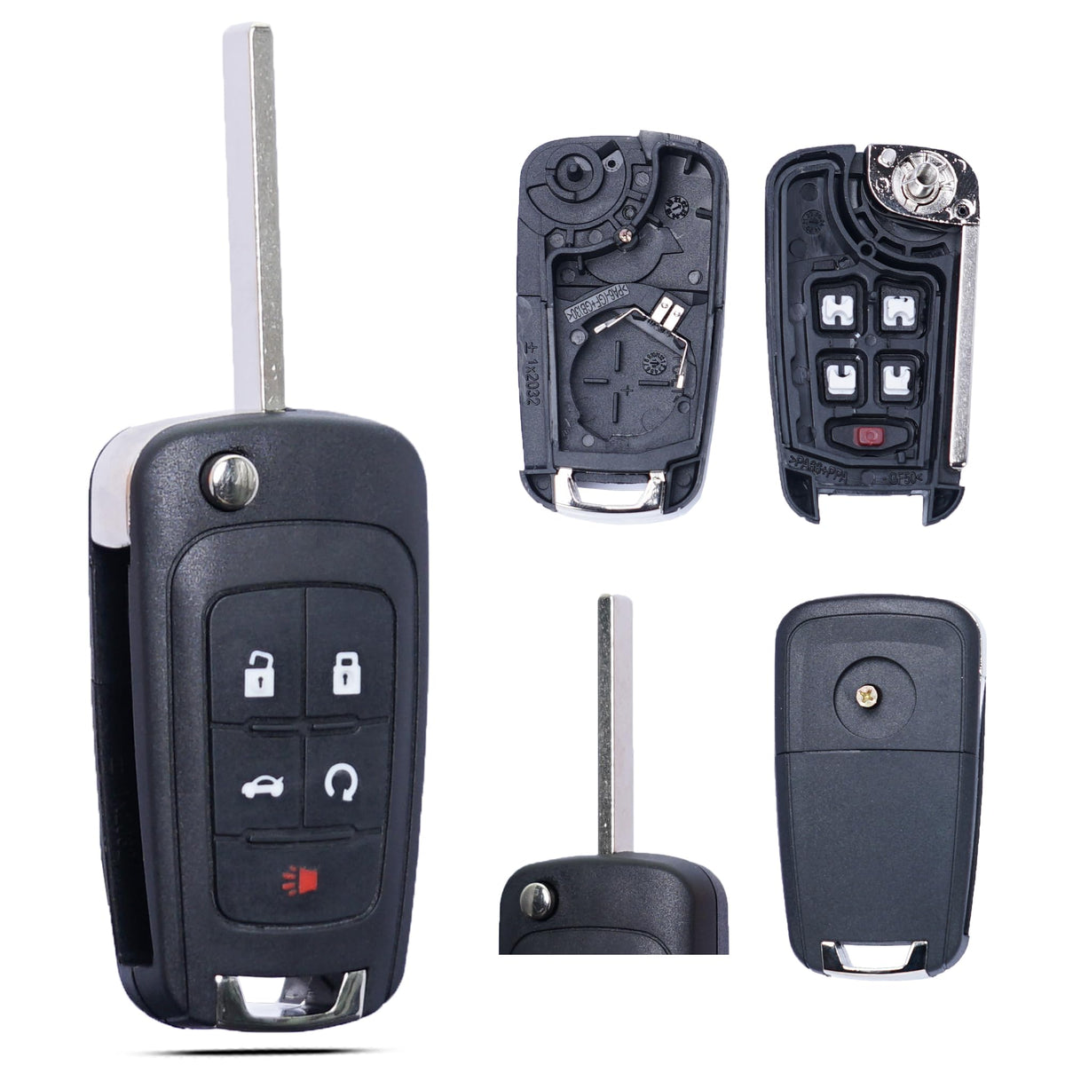 SUPALAND Key Fob Shell Case Replacement Fits for Chevy Cruze Malibu Equinox Sonic Impala GMC Terrain Buick Lacrosse 2011-2016 Ke