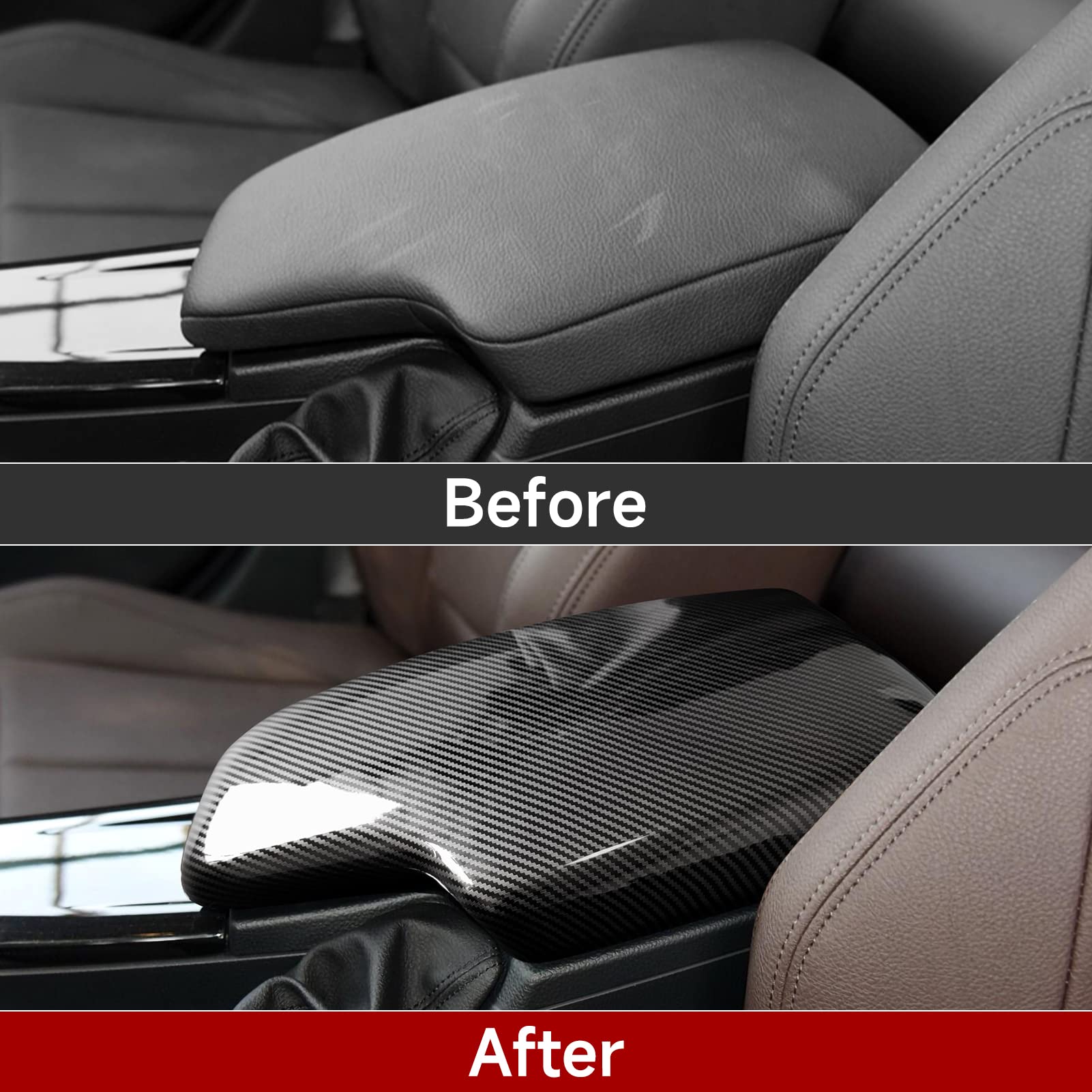 Car Armrest Cover Lid Storage Box Sticker Carbon Color Abs Decal Trim Fits For Bmw F30 2012 2013 2014 2015 2016 2017 2018 2019 Accessories