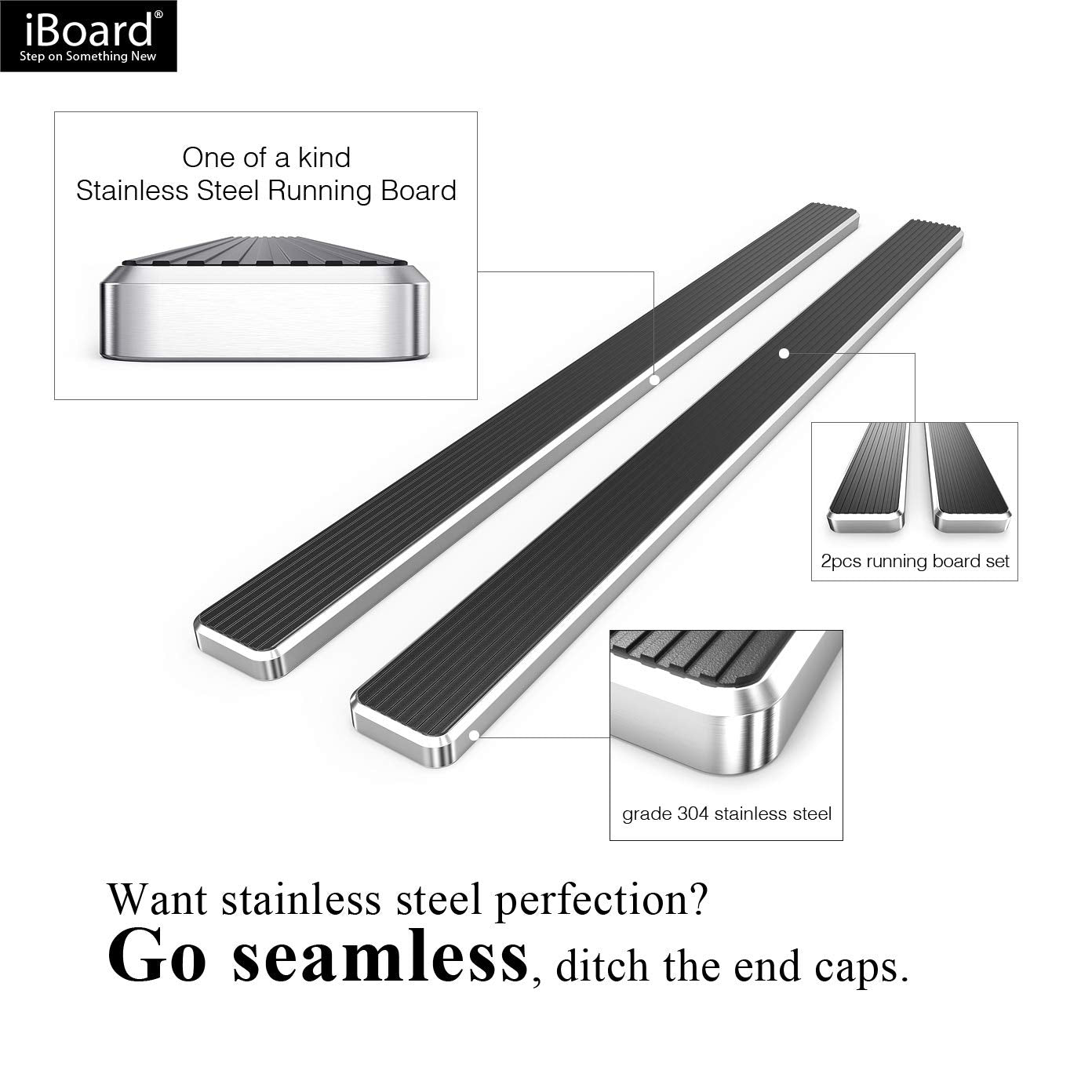 Aps (304 Stainless Steel Polished Silver 5-Inch) Running Boards Nerf Bar Compatible With Ford F150 2015-2025 Supercrew Cab & F150 Lightning 2022-2025 & F-250 F-350 Super Duty 2017-2025 Crew Cab