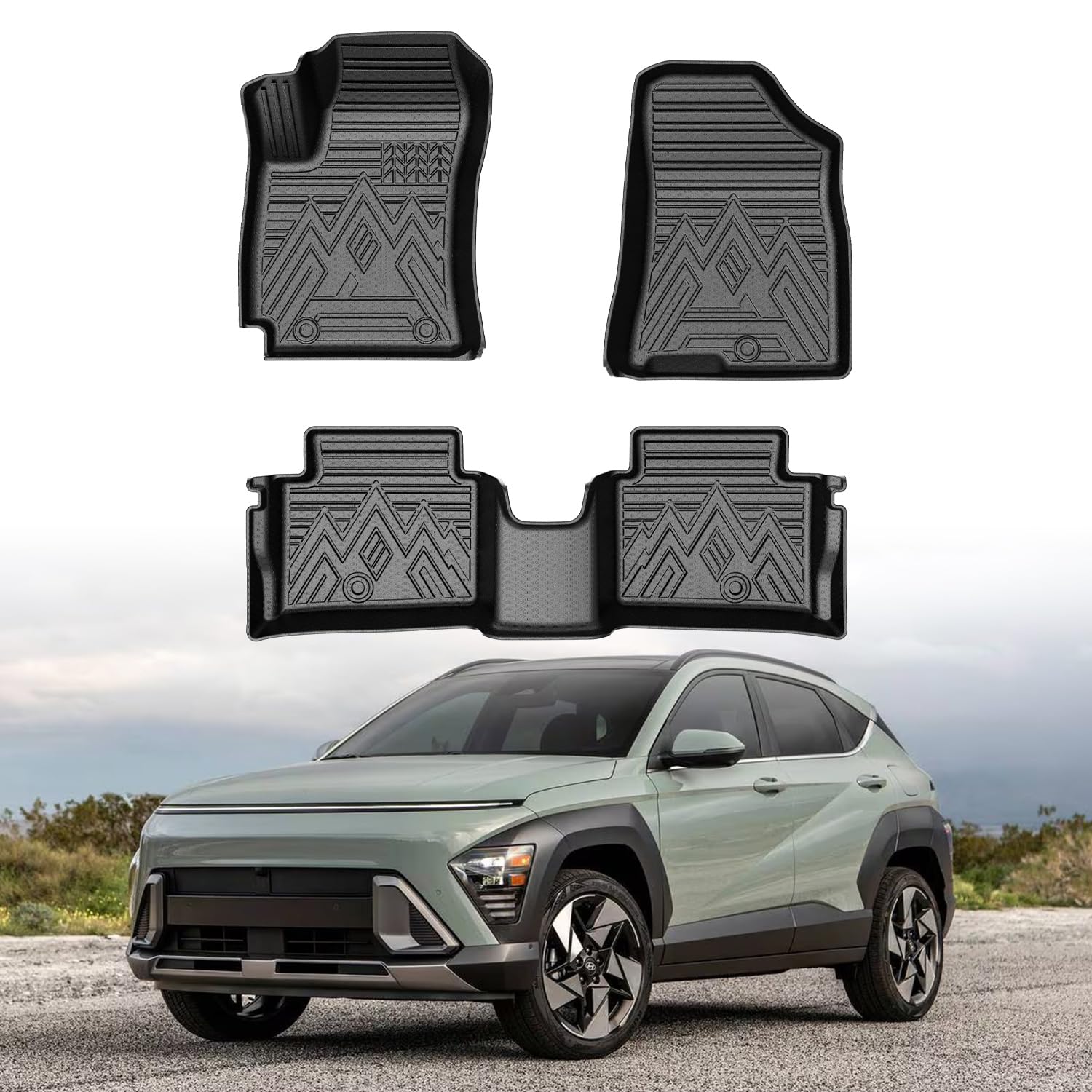 Mixsuper Floor Mats for Hyundai Kona 2024-2025 SE | SEL | N LINE | Limited (Not for Kona Electric) All Weather Floor Liners Dura