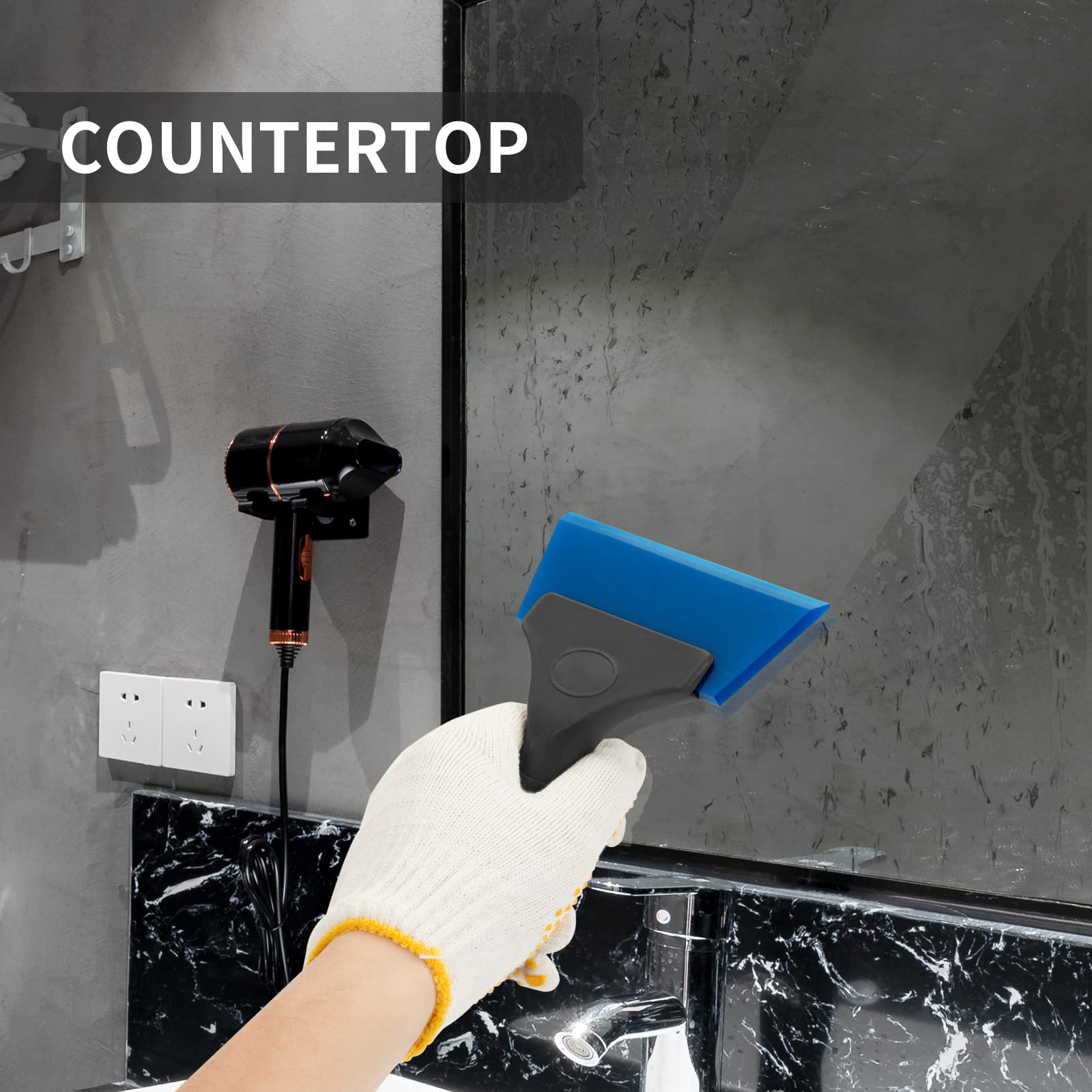 Auszuoi Window Tint Squeegee(3-Pack),Auto Water Blade, Water Wiper,Wrubber Squeegee 5 Inch,With No-Slip Handle, For Car Windshield Window, Mirror, Glass Door(Blue+Green+Red)