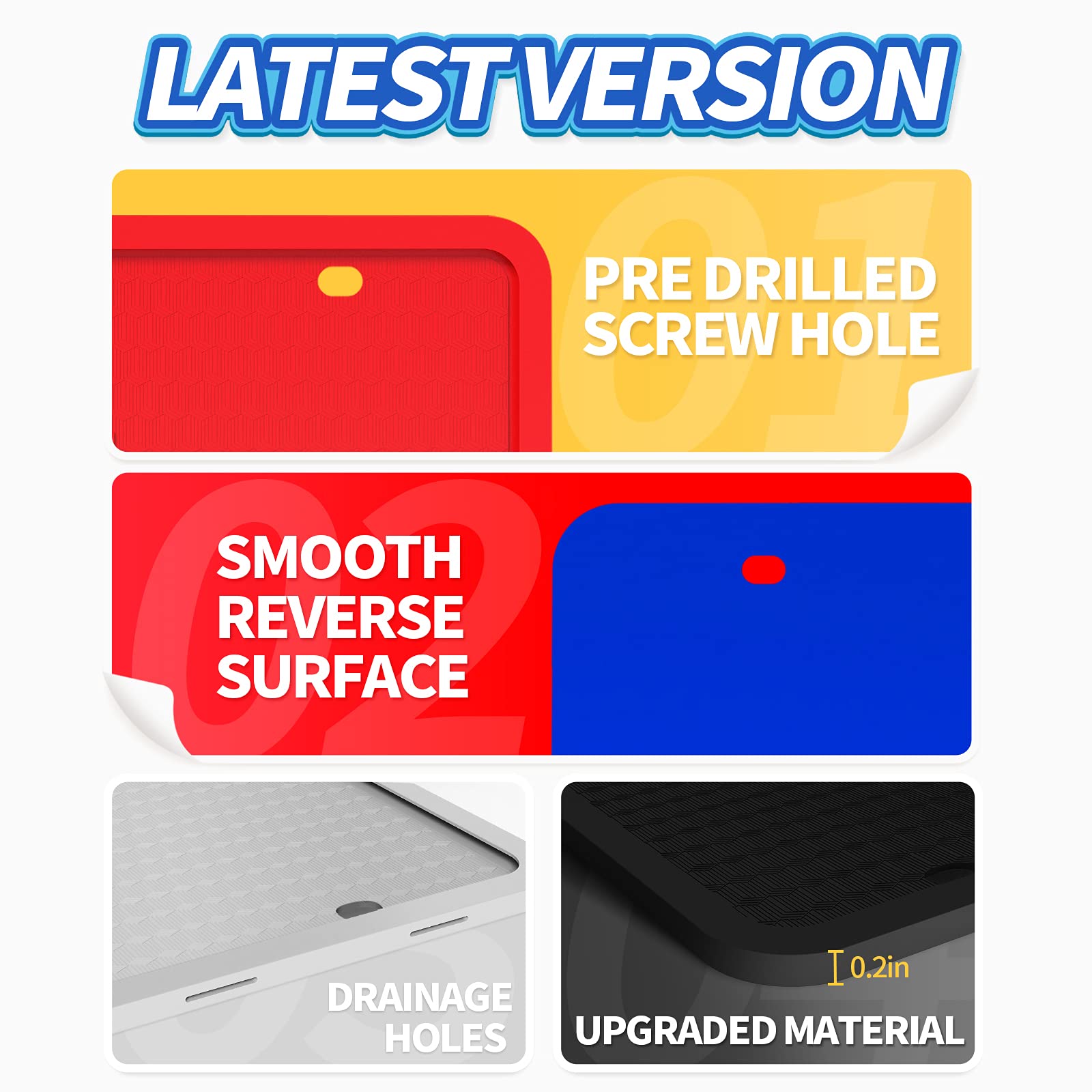 Aujen Silicone License Plate Frames 2 Pcs For Us Standard Car, Rattle-Proof And Easy Installation License Plate Holder (Black)