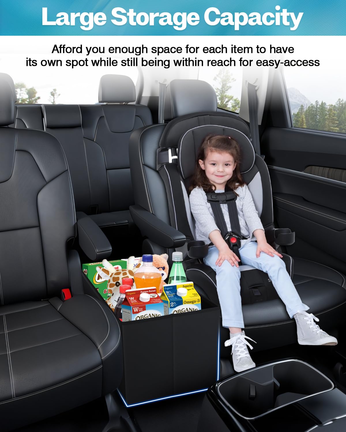 Mixsuper Liner Car Seat Organizer for Kia Telluride 2025 2024 2023 2022 2021 2020, Console Organizer Backseat Box for Kia Tellur