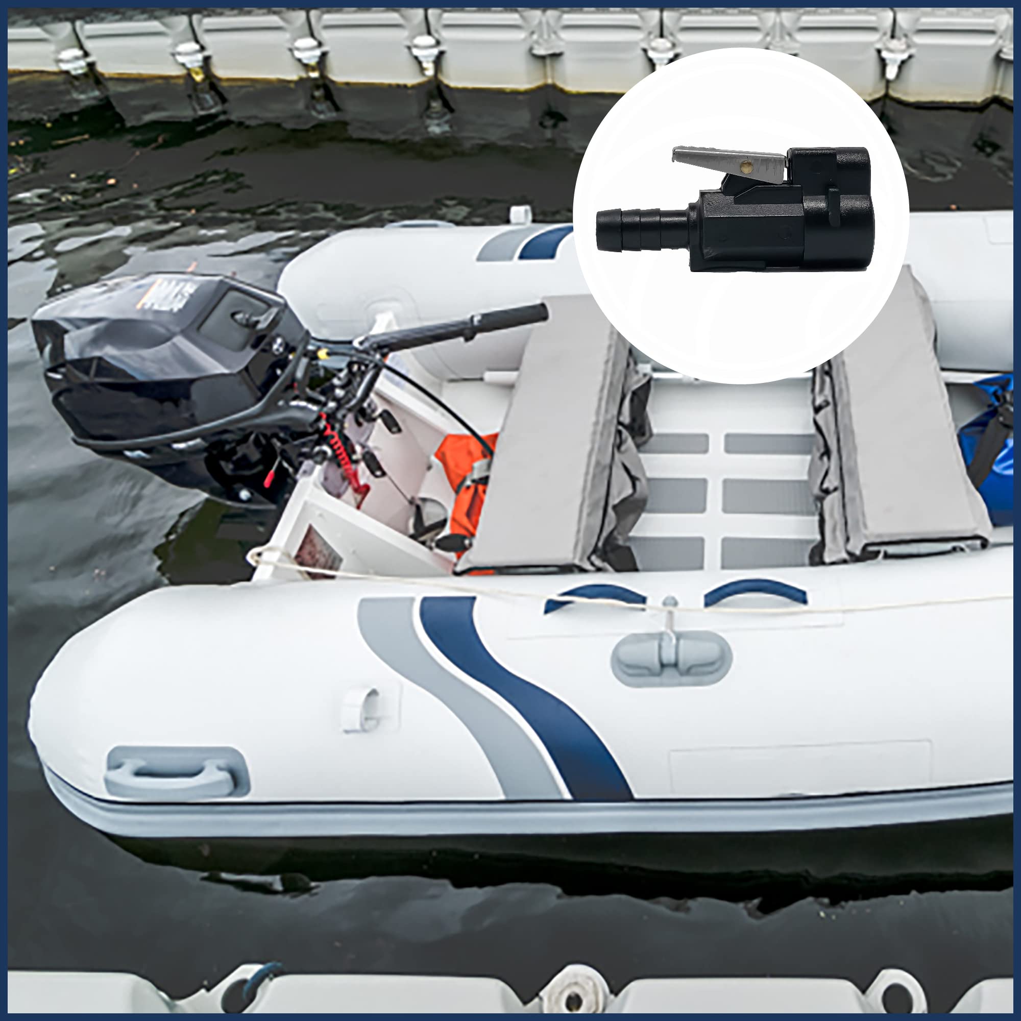 Five Oceans 3/8-Inch Barb Female Fuel Line Quick Connector For Yamaha/Mercury Outboard Connections And Mercury Fuel Tank Side, R