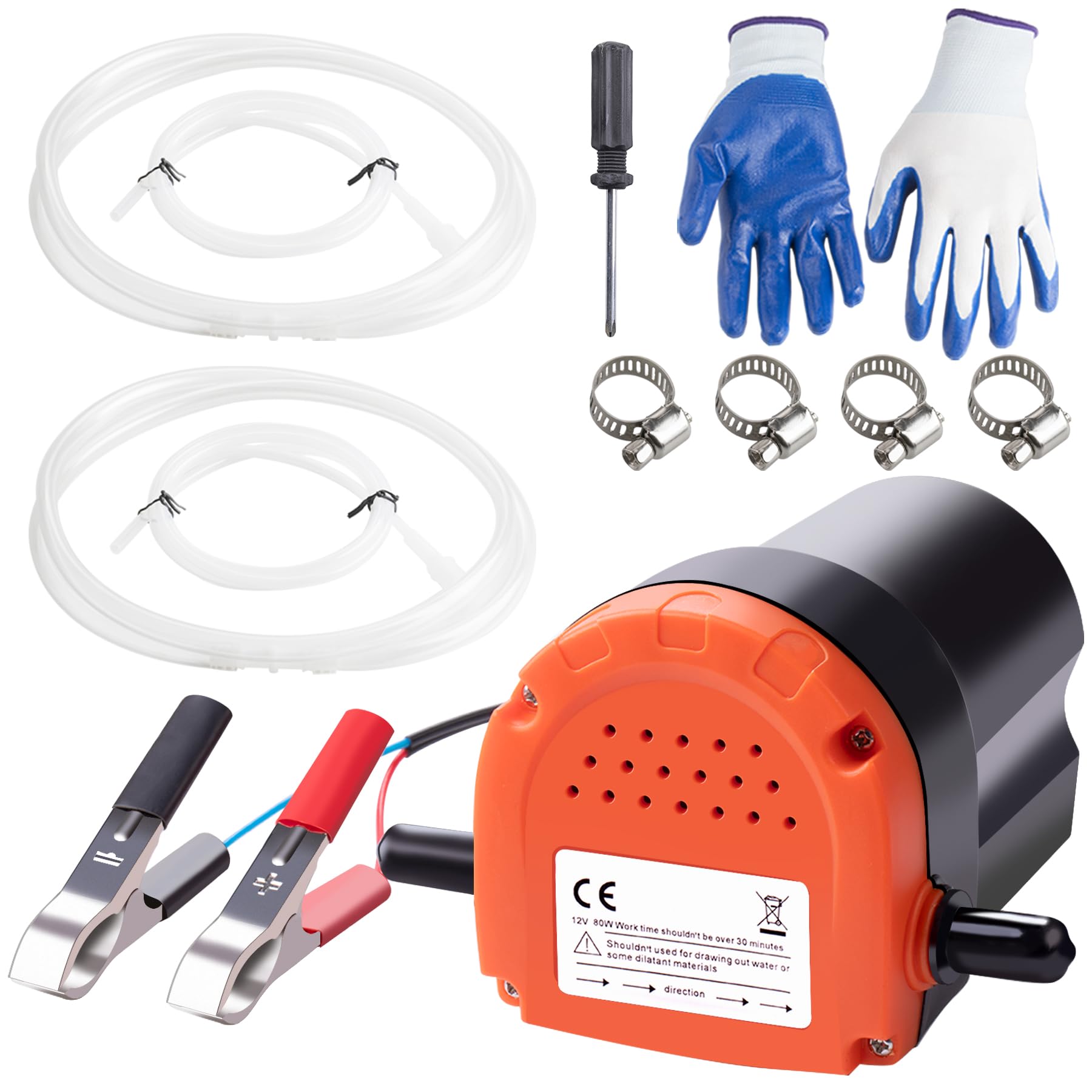 Plumia Oil Change Pump Extractor 12V 80W, Upgraded Diesel Fluid Scavenge Suction Oil Transfer Pump With Tube, Marine Oil Change Pump And Electric Oil Pump, For Boat Car Motorcycle Atv