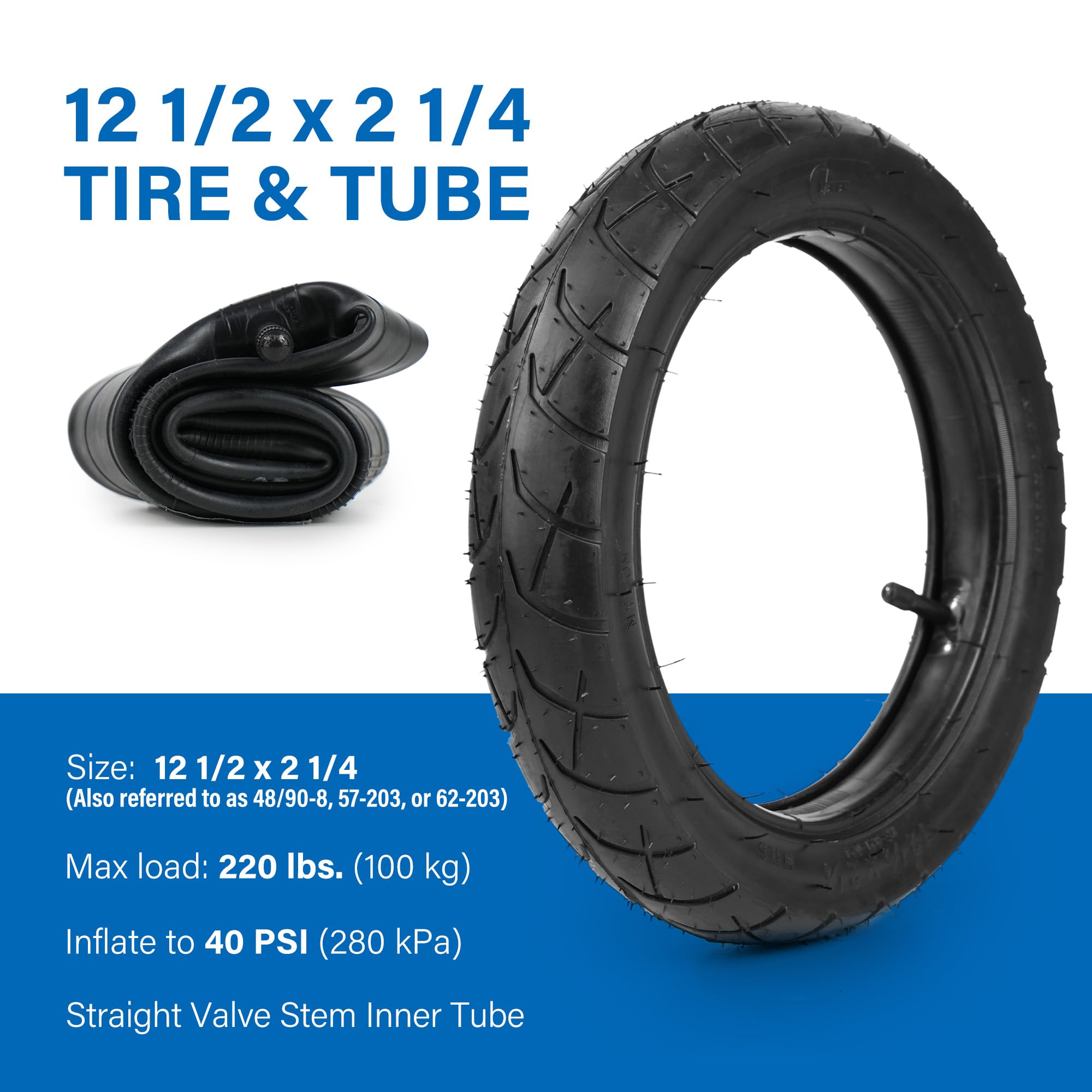 12.5 x 2.25 (12-1/2 x2-1/4) Tire & Inner Tube Set for Razor Pocket Mod (Bella, Betty, Bistro, Daisy, Hannah, Sweet Pea), RSF350,