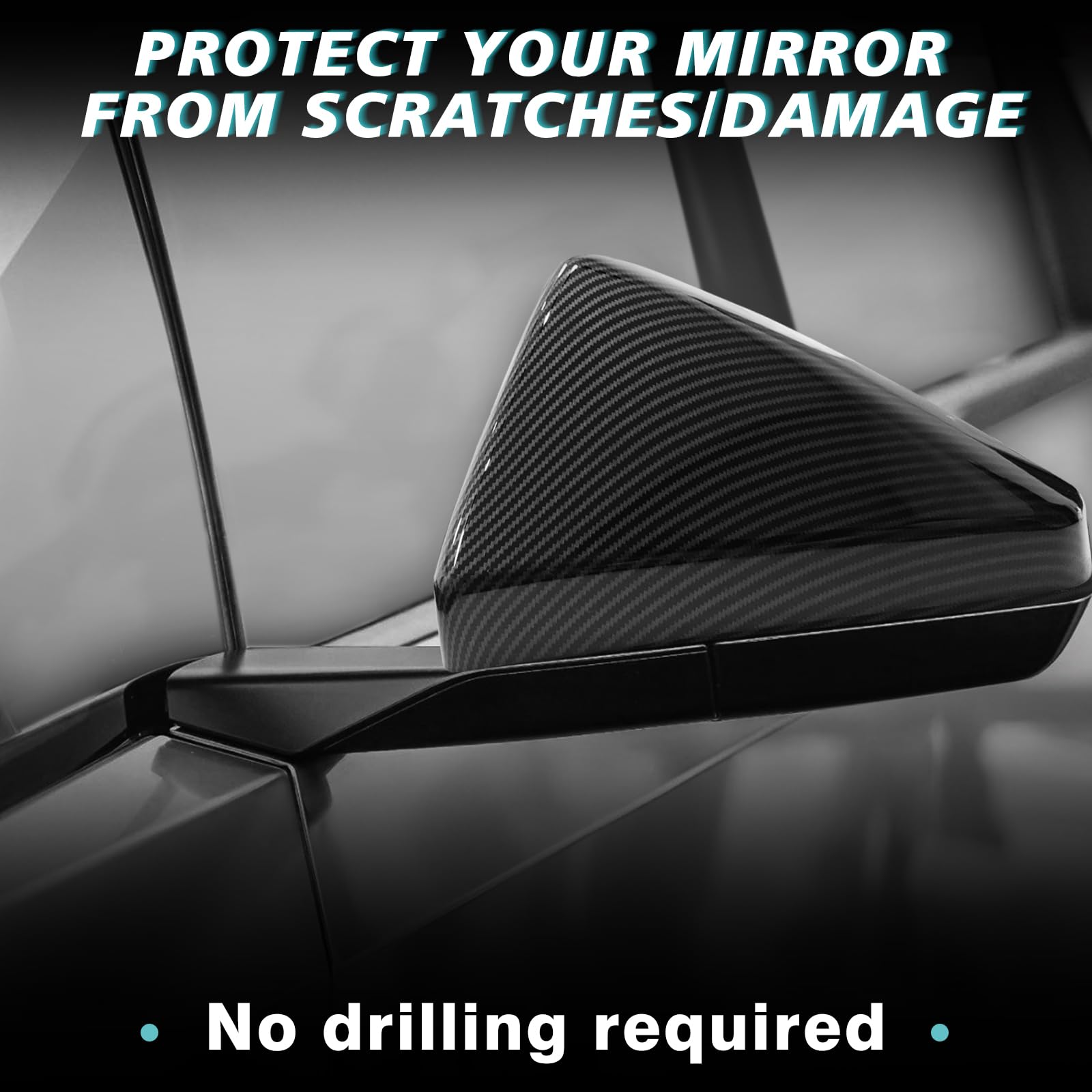 BestEvMod Door Side Rearview Mirror Cover Caps Protection Covers Direct Add-on Compatible with 2023 2024 2025 Tesla Cybertruck E