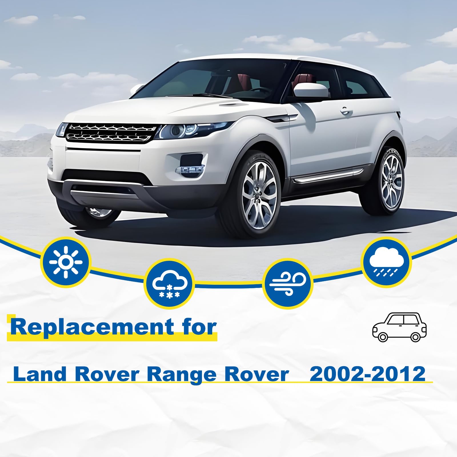 Hrsno 26''+26'' Windshield Wipers With 18'' Rear Wiper Blade Sets Automotive Replacement For Land Rover Range Rover 2002-2012,Ea