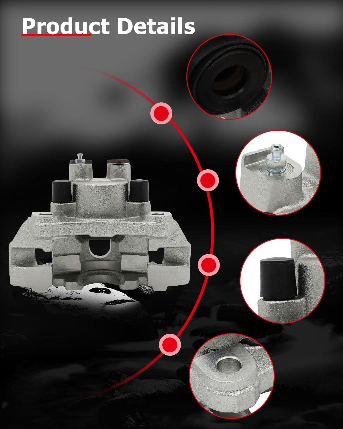 cciyu 18B4818 Rear Left Brake Caliper With Bracket For Jeep For Grand Cherokee 1999-2004