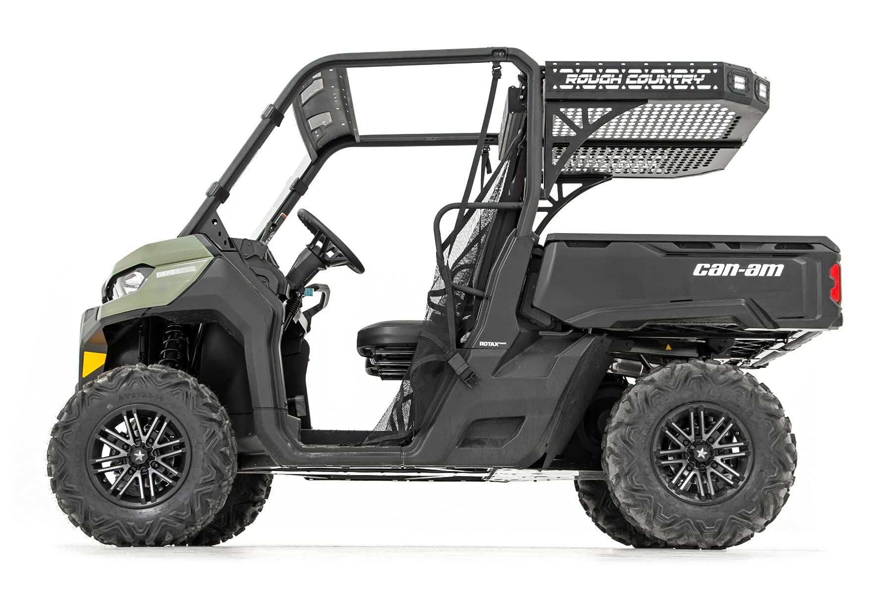 Rough Country Rear Cargo Rack for 17-22 Can-Am Defender, Alloy Steel, Black, Model 97024