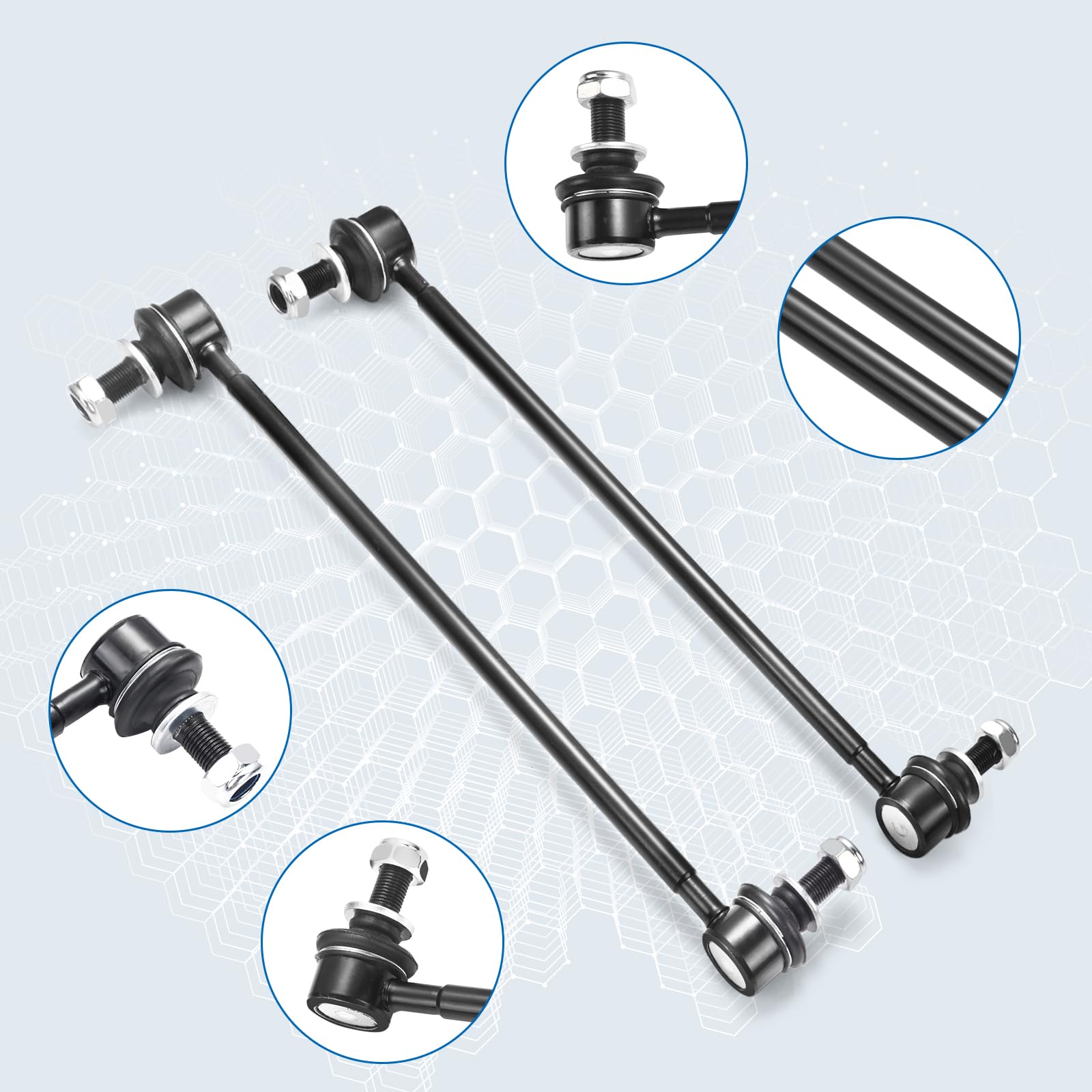 K750043 Sway Bar Links - Front Stabilizer Bar End Links Fit For Ct200H Hs250H Nx200T Nx300H 2010-2017 Scion Im Tc Xb 2008-2016, Corolla Im Prius Prius Plug-In Prius V Rav4 2006-2018