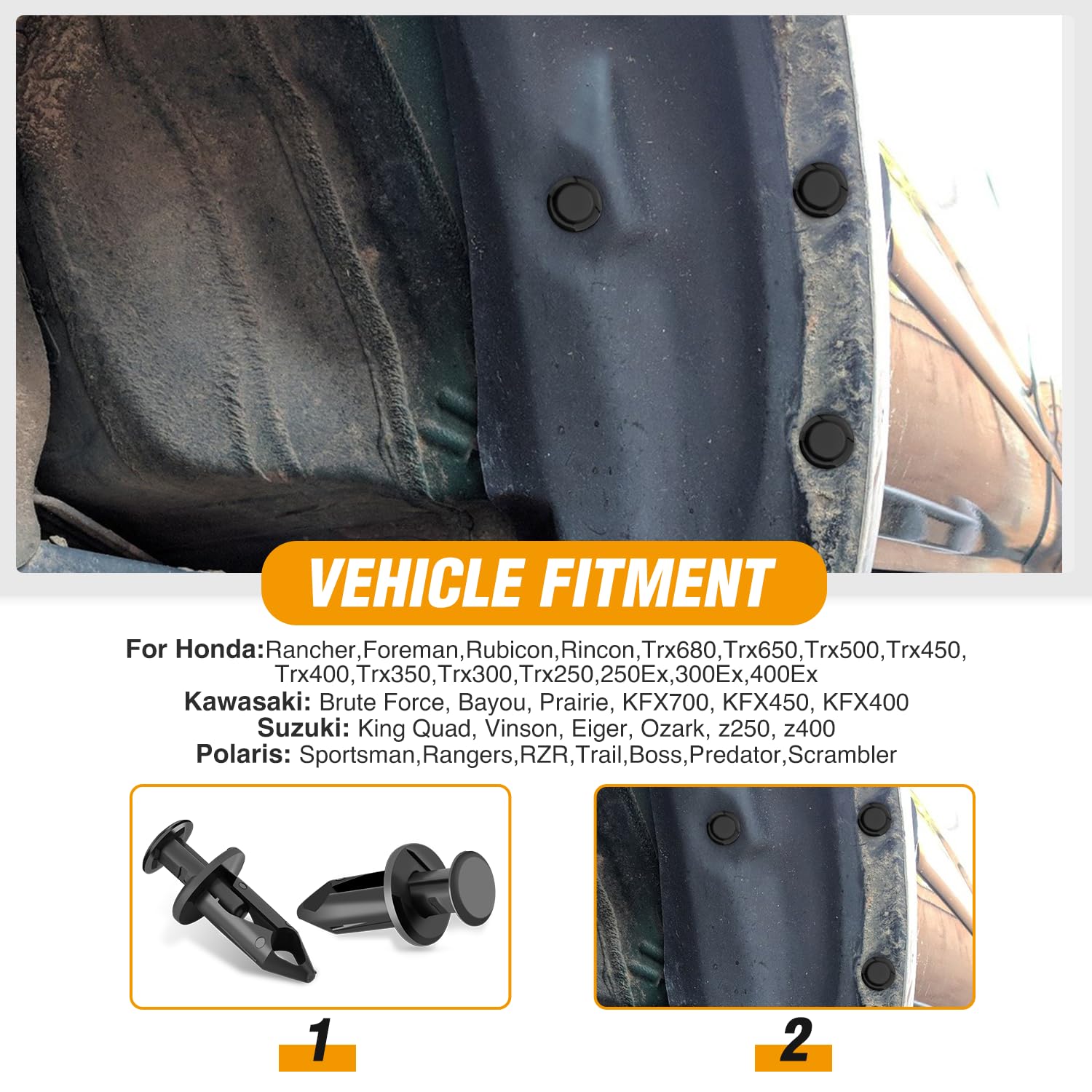 Gooacc 100Pcs Fender Clips Body Rivets Engine Under Cover Splash Shield Guard Clips For Honda 90653-Hc4-900,Gm 21075686 7661855