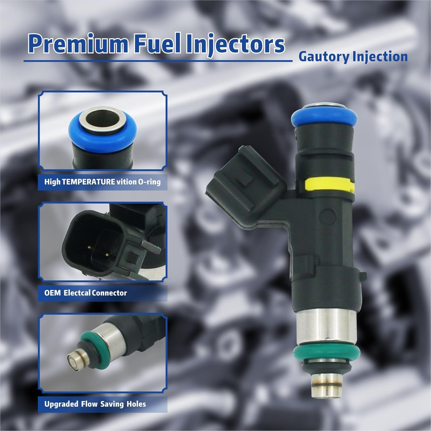 Fuel Injector Harness Set Fit for Polaris Ranger 800, Ranger Crew 800, Ranger XP 800, RZR 800 Replace 0280158197 1204318 1204319