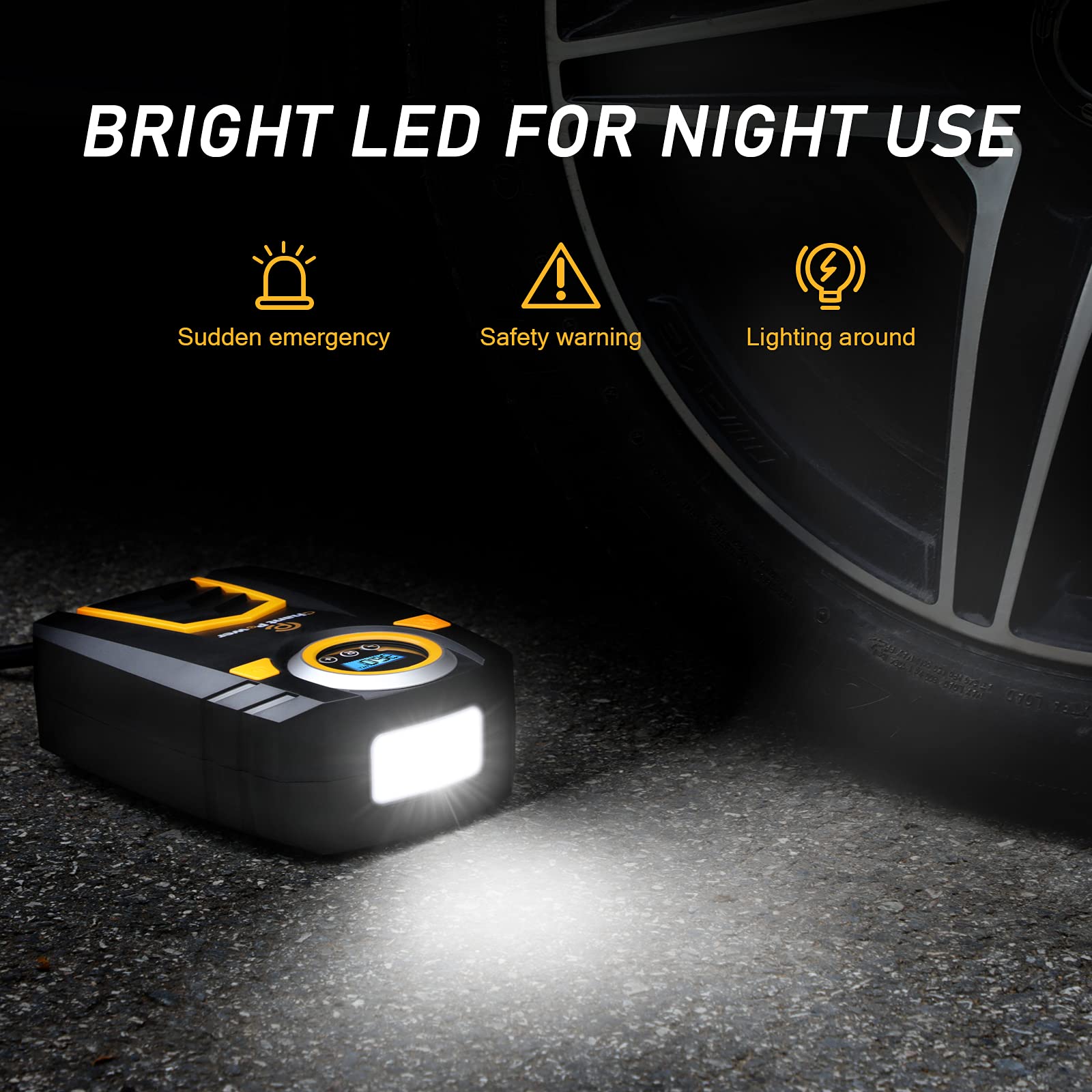 C P Chantpower Air Compressor Tire Inflator,12V Dc Car Tire Pump With Digital Pressure Gauge, 150Psi With Car Power Adaptor, Aut