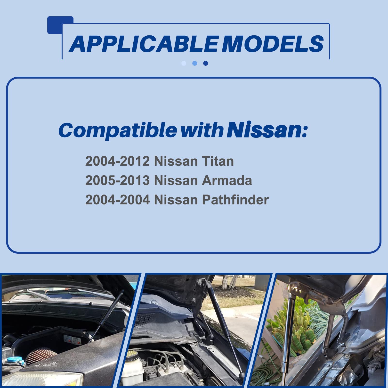 Otuayauto Front Hood Struts, Hood Lift Support Shock Replacement For 2004-2012 Nissan Titan, 2004 Nissan Pathfinder, 2005-2013 N