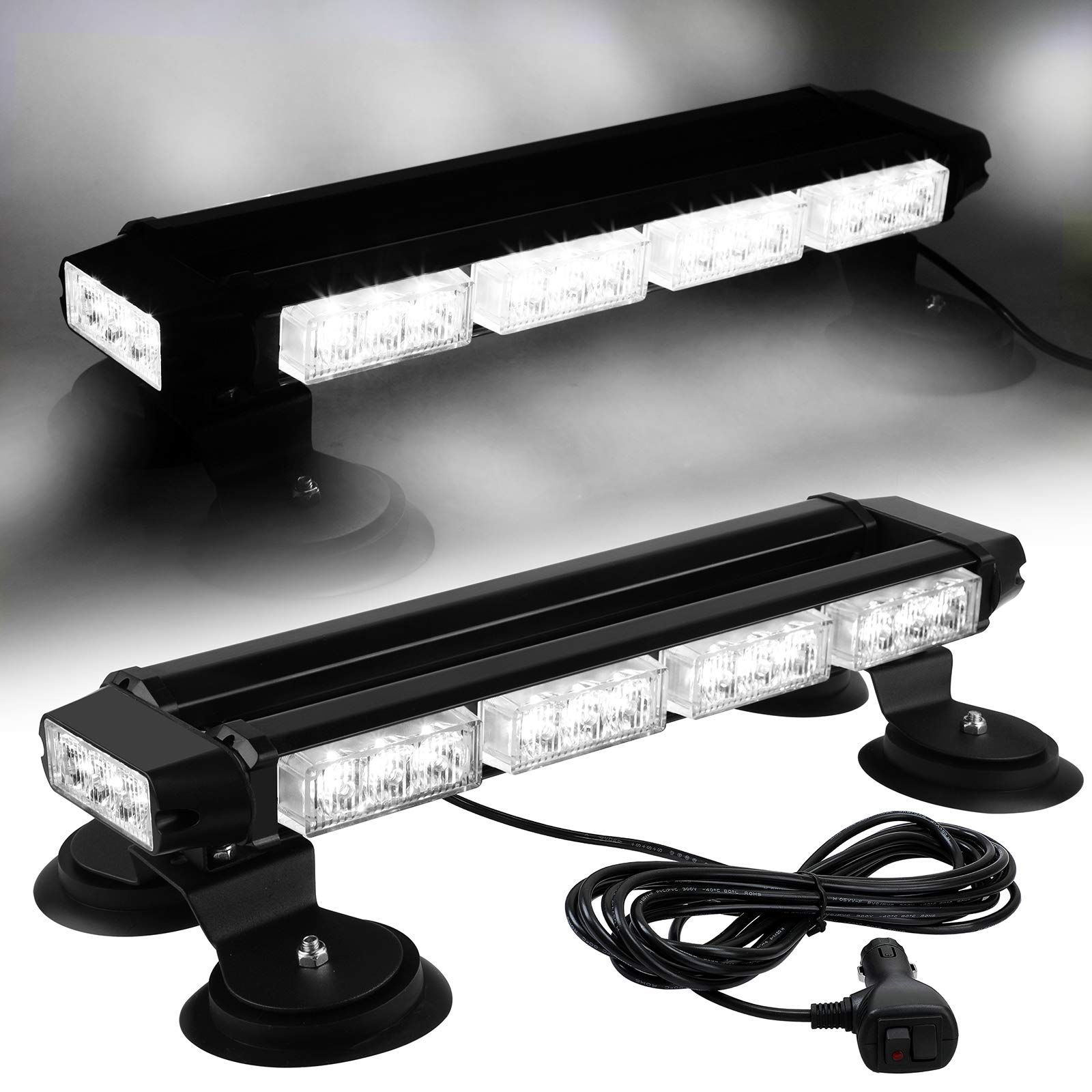 Aspl 16.8 Inch Led Strobe Flashing Light Bar, 26 Flashing Modes High Intensity Emergency Hazard Warning Beacon Lights With Magne