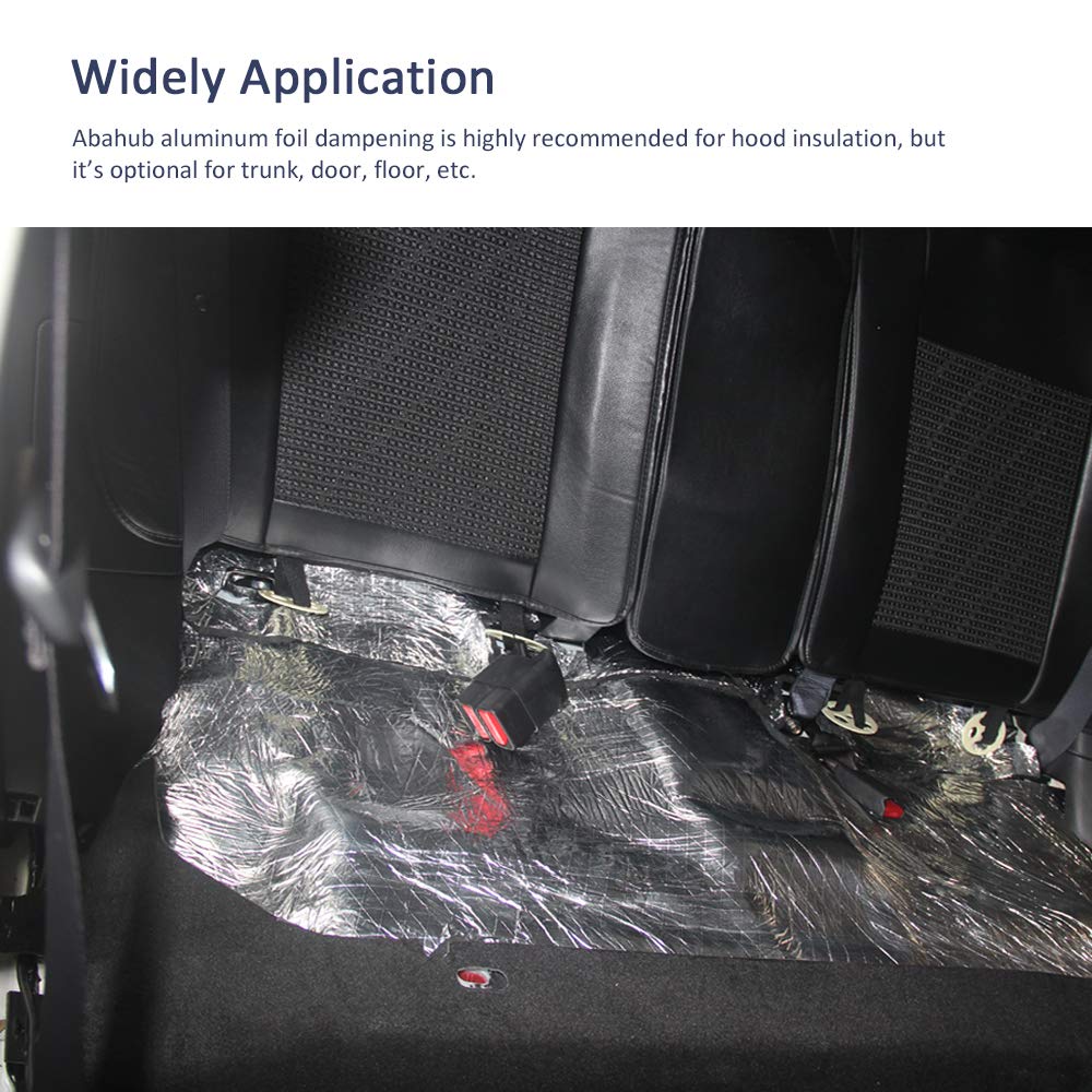 Abahub 394 Mil 32 Sqft Car Hood Insulation Pad Auto Sound Deadener Door Dampener Deadening Mat Heat/Cool Liner, Self-Adhesive Closed Cell Material (Pe Foam Sound Deadener) 118X39