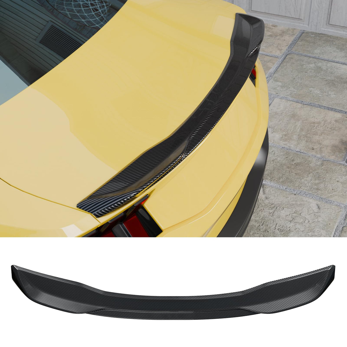 Maxzina Spoiler Wing Compatible with 2024-2025 Ford Mustang 7th Gen S650 Coupe Rear Spoiler Trunk Wing Lip ABS Plastic for 2024 