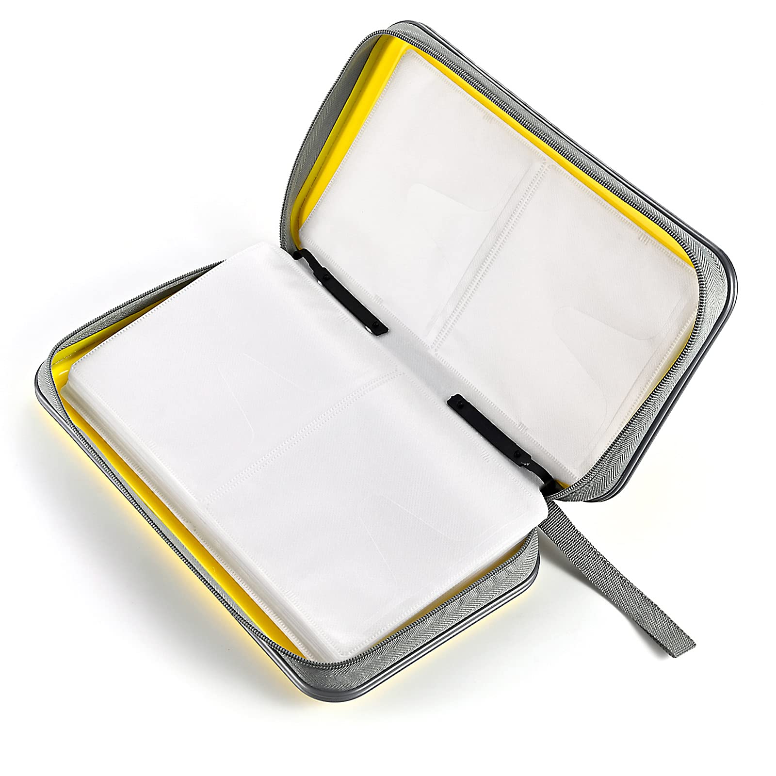 Liovode Dvd Case, 96 Capacity Cd Case Portable Cd Case Holder Storage Hard Plastic Dvd Cd Wallet Holder Organizer For Car(Yellow