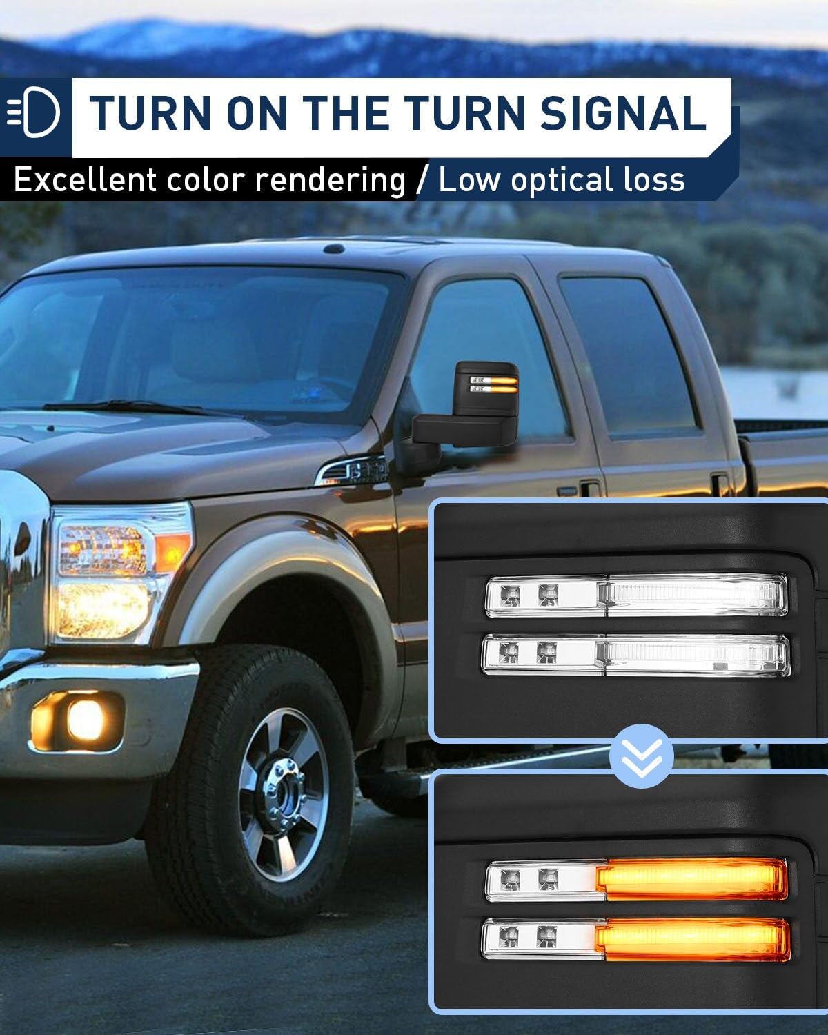 Eccpp Towing Mirrors Tow Mirrors With 2019-2022 For Gmc For Serria 1500 Power Heated Turn Signal Width Puddle Running Back-Up Light Temp Sensor Black Pickup Truck Mirrors