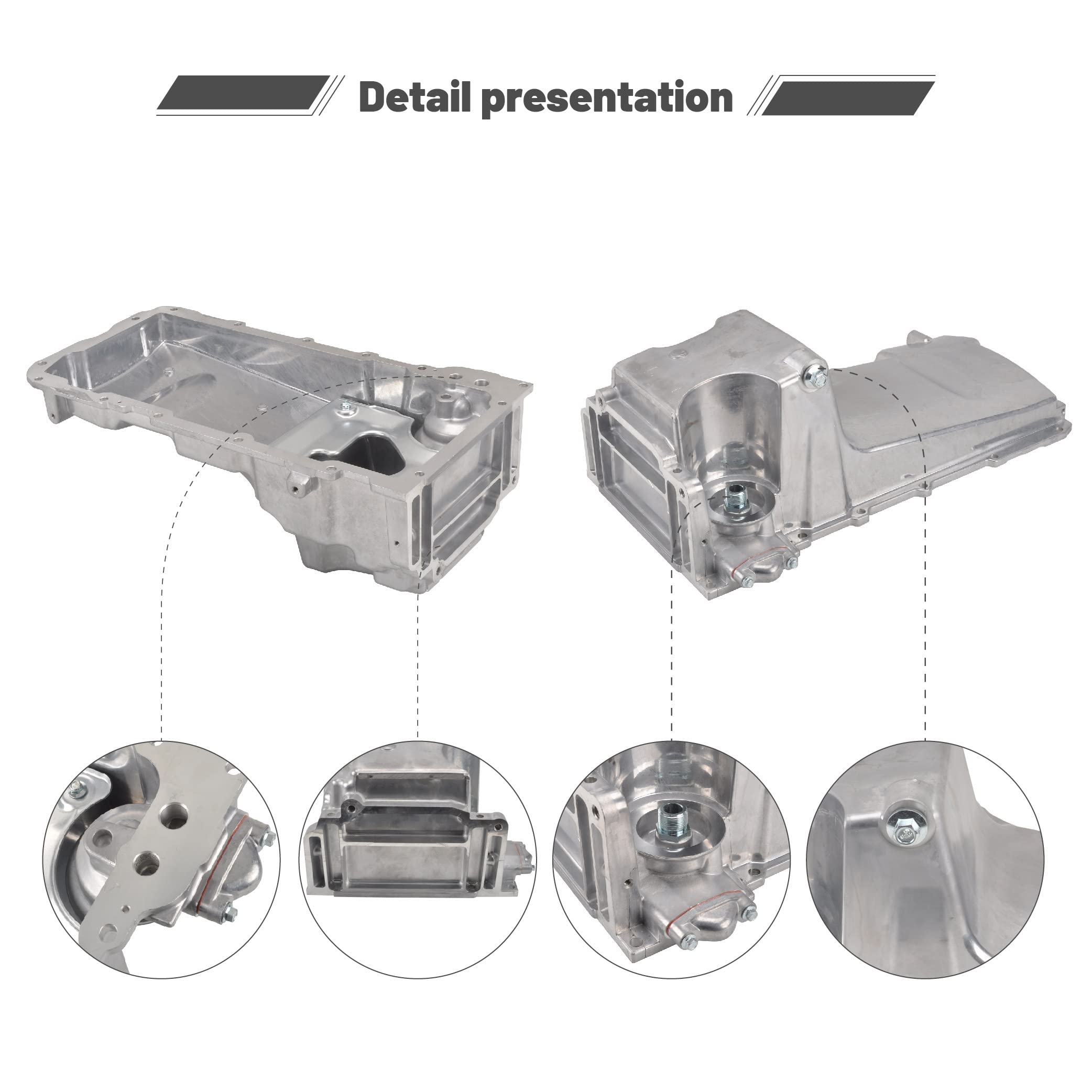 GESEXI 19212593 LSX Swap Retrofit Aluminum Oil Pan Kit Compatible with Chevrolet GM LS1 LS3 LSA Engines