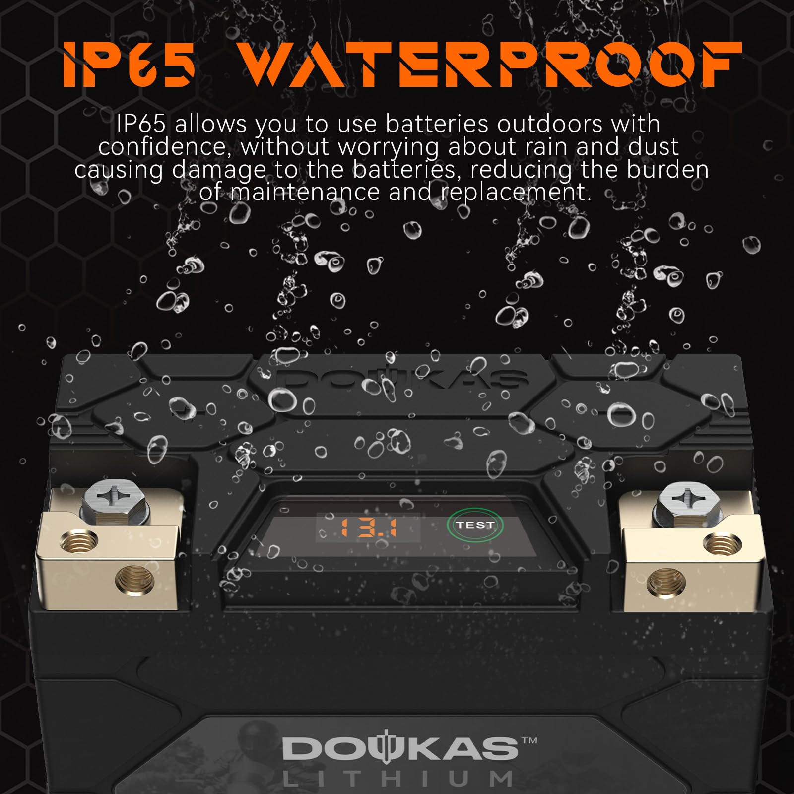 DOUKAS DKL9 450A LiFePO4 Motorcycle Lithium Battery, 12V 3Ah Powersports Battery, Compatible Jet Ski, Quad, Lawn Mower, ATV, UTV