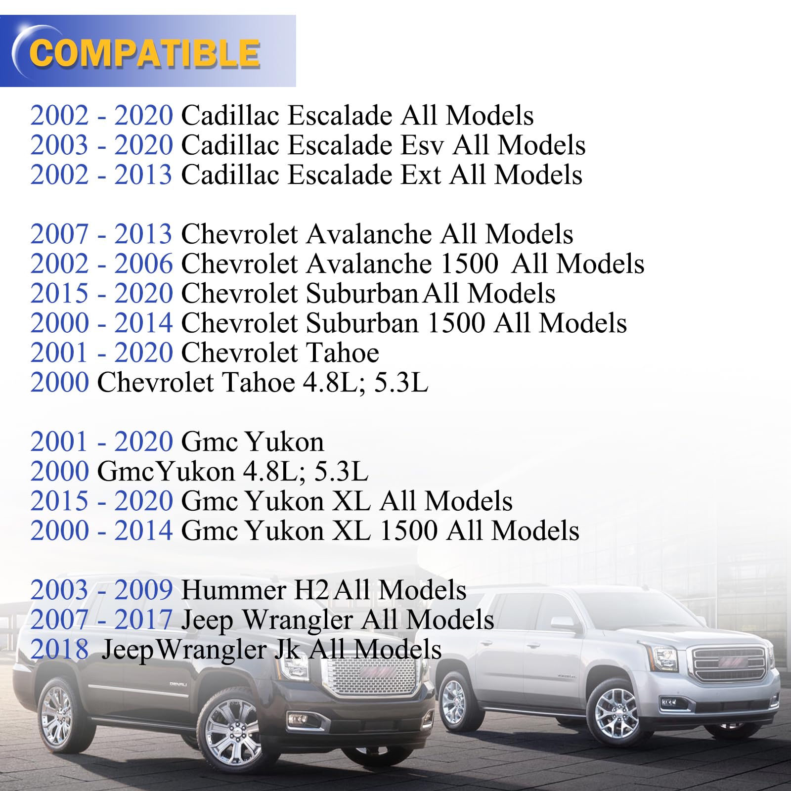 Zinc-Nickel Alloy Rear Stabilizer Sway Bar Links For 07-18 Jeep Wrangler/Jk,02-20 Cadillac Escalade,00-20 Gmc Yukon/Xl, 03-09 Hu