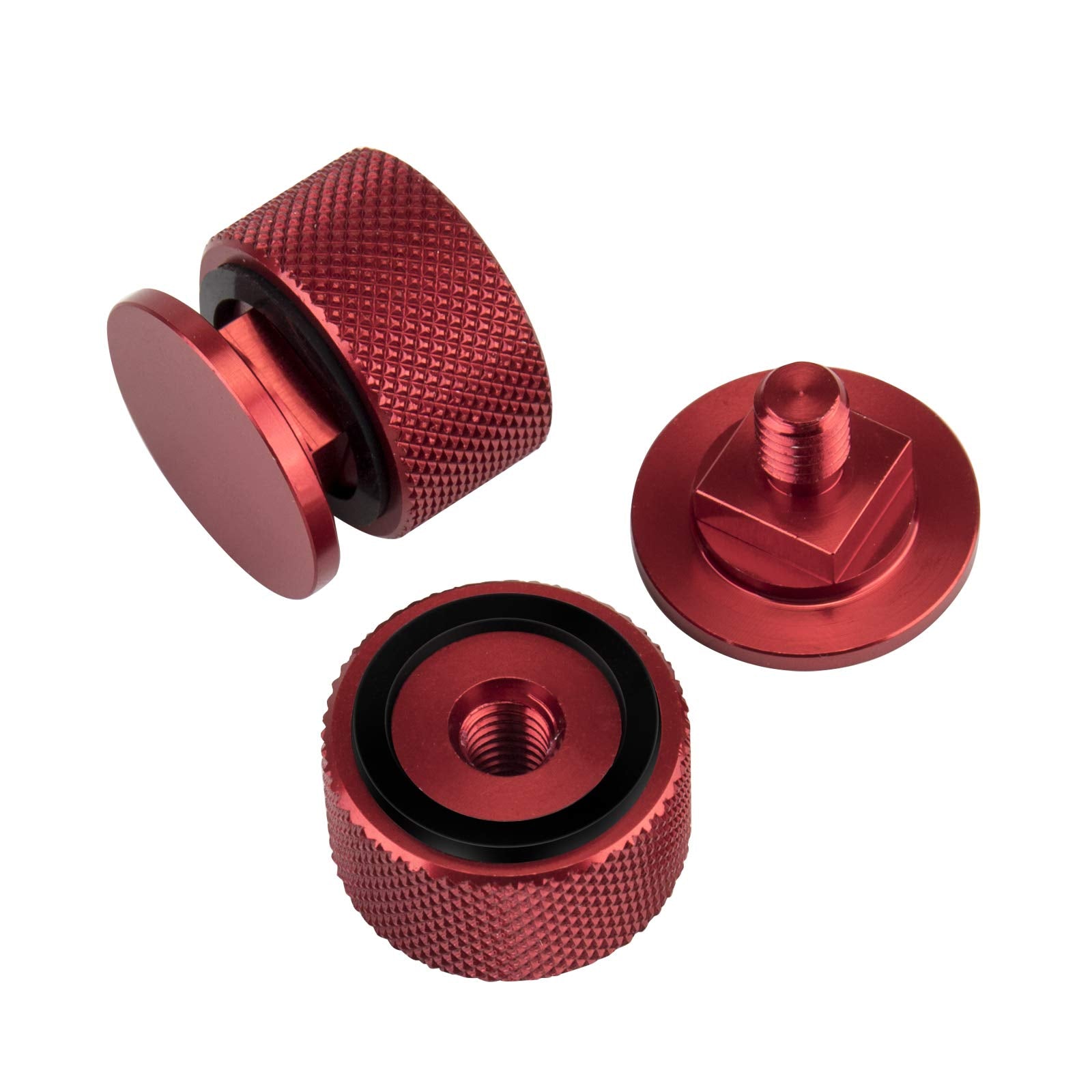 3Mirrors Welding Hood (Pipeliner) Helmet Fasteners Red Headgear Replacement Parts Accessories Screws Flip Hood Aluminum - Anodiz
