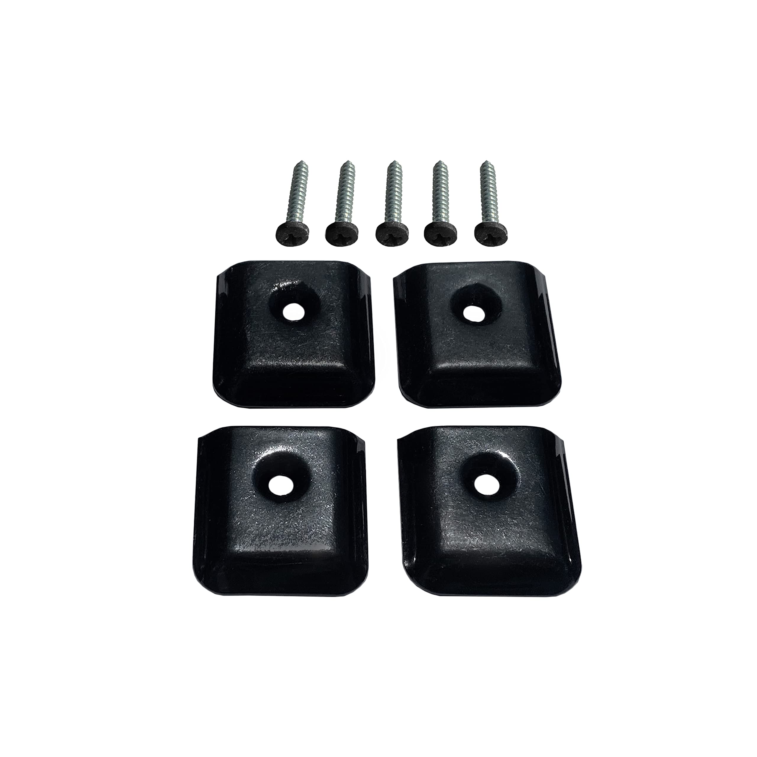 F.S.P 4 Pack RV Camper Trailer Aluminum Extrusion Black Flat End Cap for Vinyl Trim Molding 1 with Screws (Black)