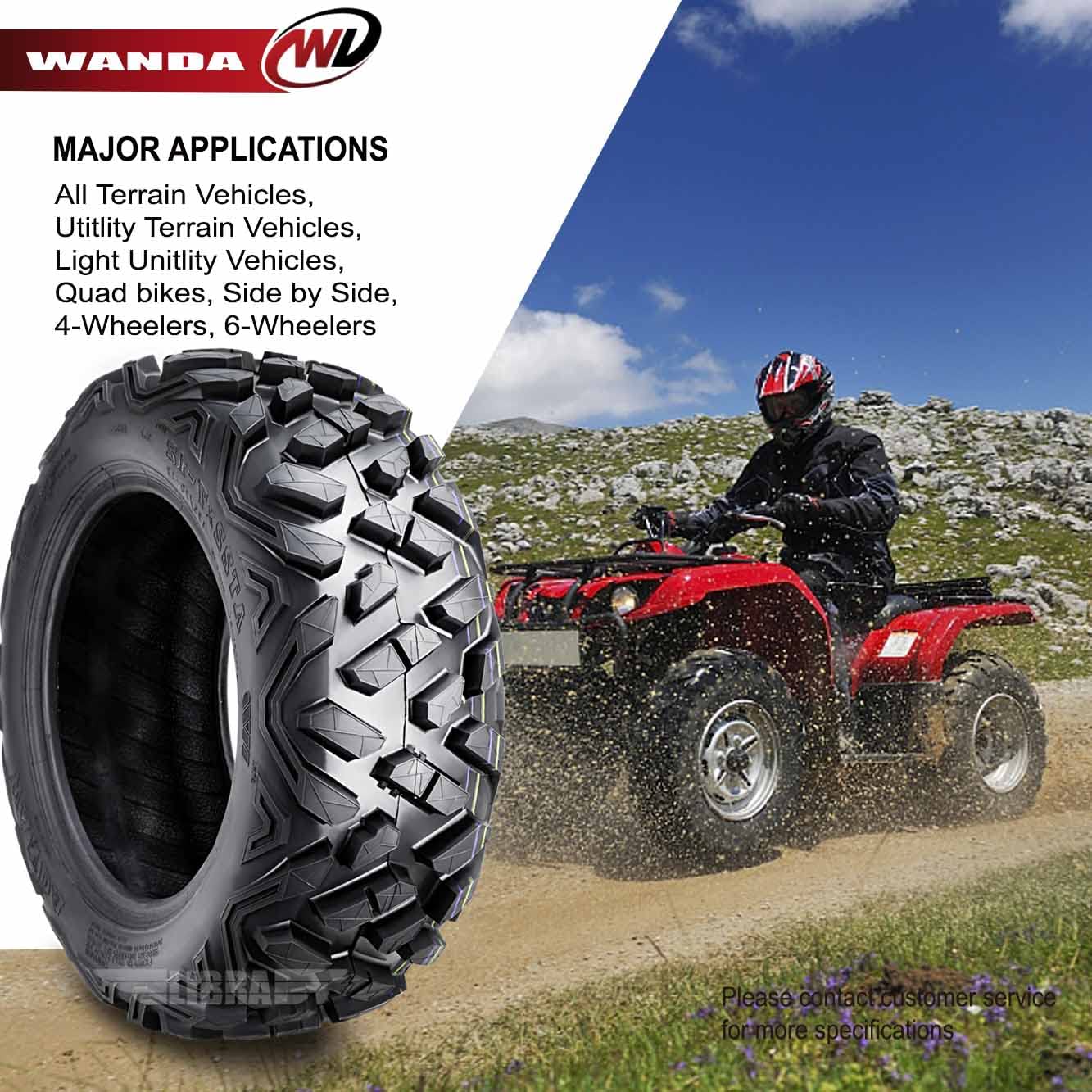 Wanda Set 2 Atv Tires 22X7-12 22X7X12 6Pr Bighorn Style
