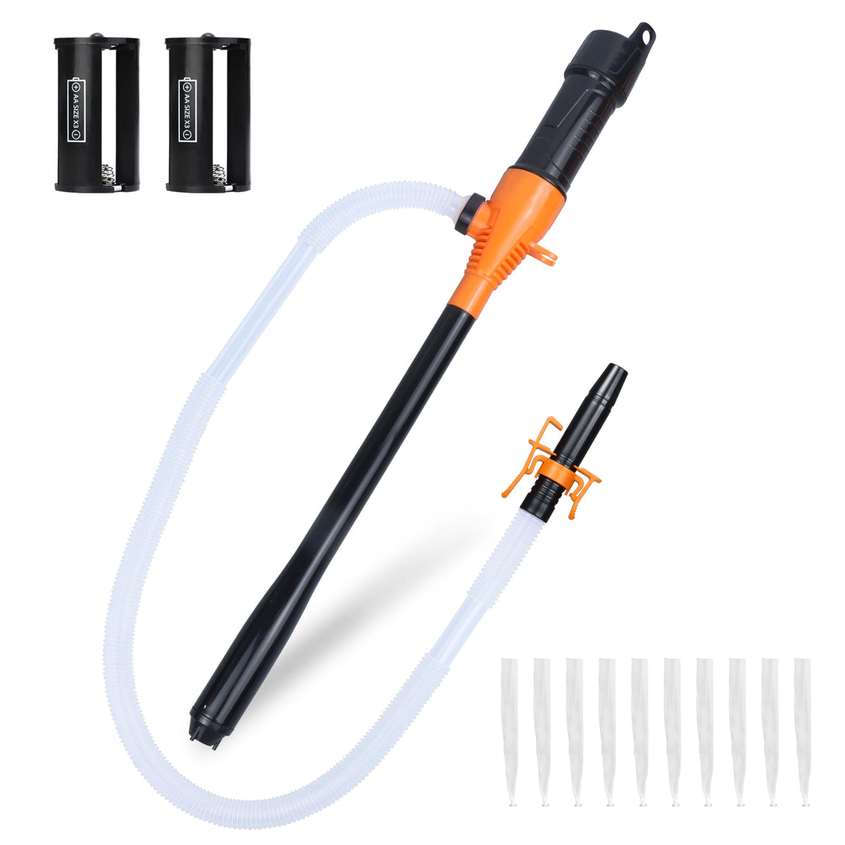 JMCUHYD Portable Transfer Pump Battery Operated Electric Siphon Pump for Gas Fuel Diesel Transfer 3.5GPM Flow Oil Extractor - Id