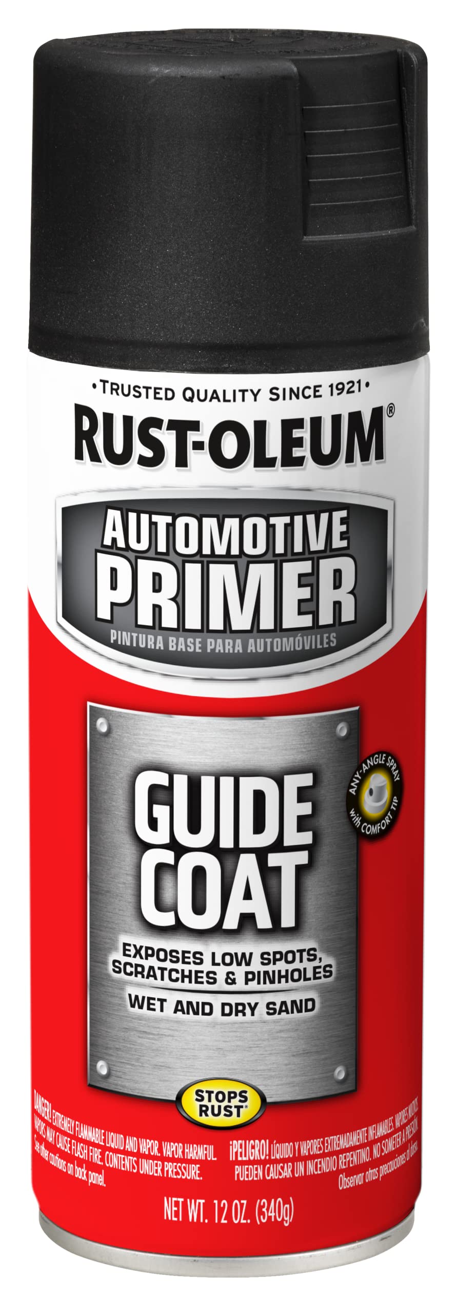 Rust-Oleum 363525 Automotive Guide Coat Primer, 12 oz, Black, (Pack of 1)