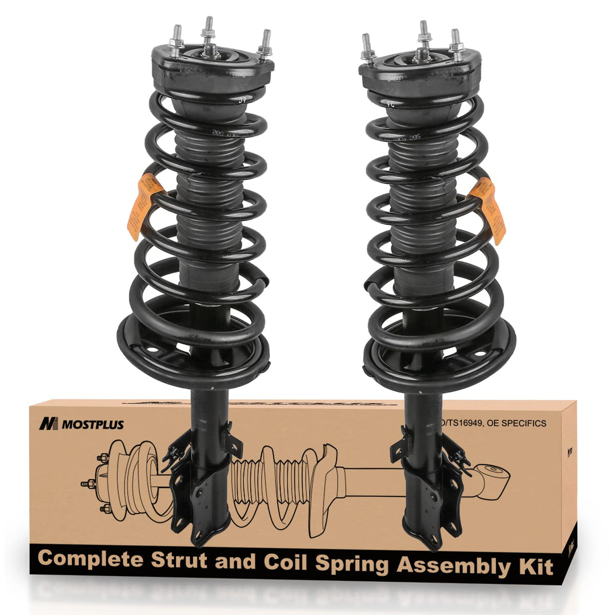 Mostplus Rear Complete Strut Spring Coil Springs Shock Absorber 171492 171493 Compatible For 2002-2003 Lexus Es300/ Toyota Camry