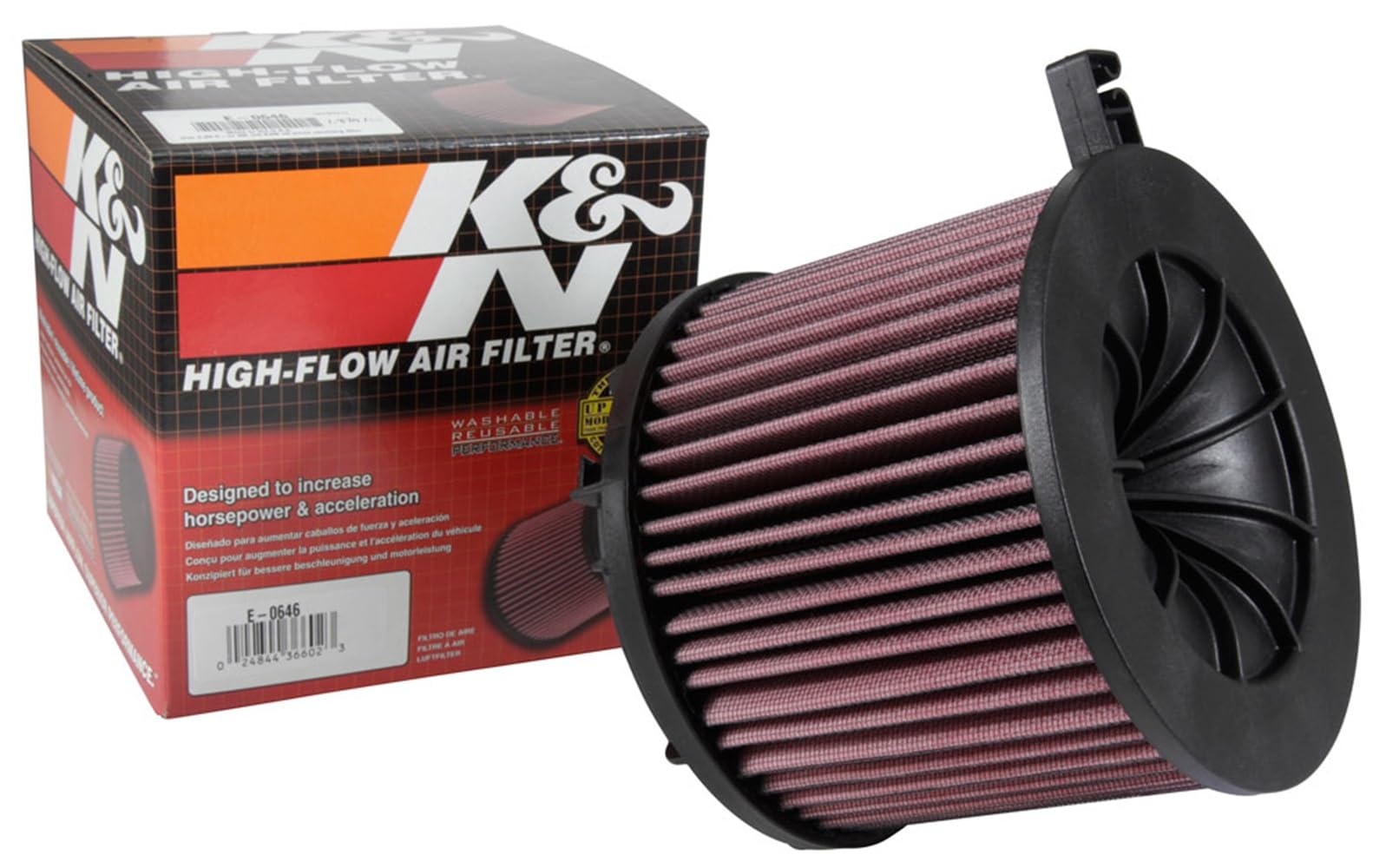 K&N High-Flow Original Lifetime Engine Air Filter: Increase Power & Acceleration, Washable, Premium: Compatible with 2015-2018 A